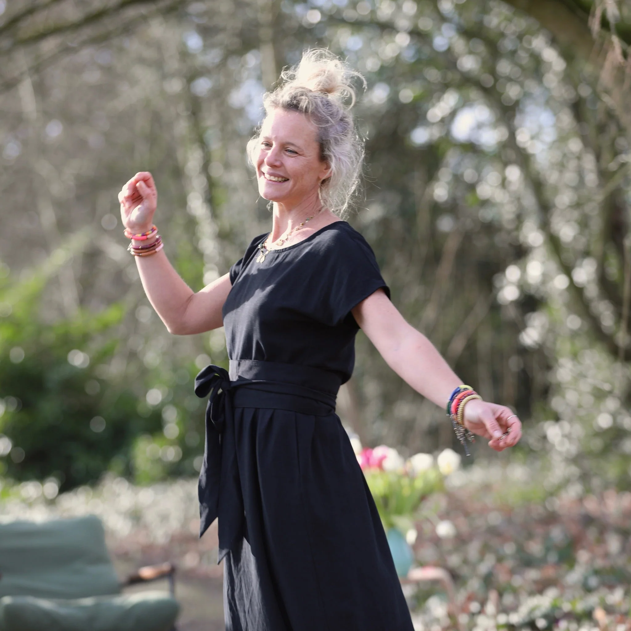 Robe Elsie - viscose/lin noir - Image 5