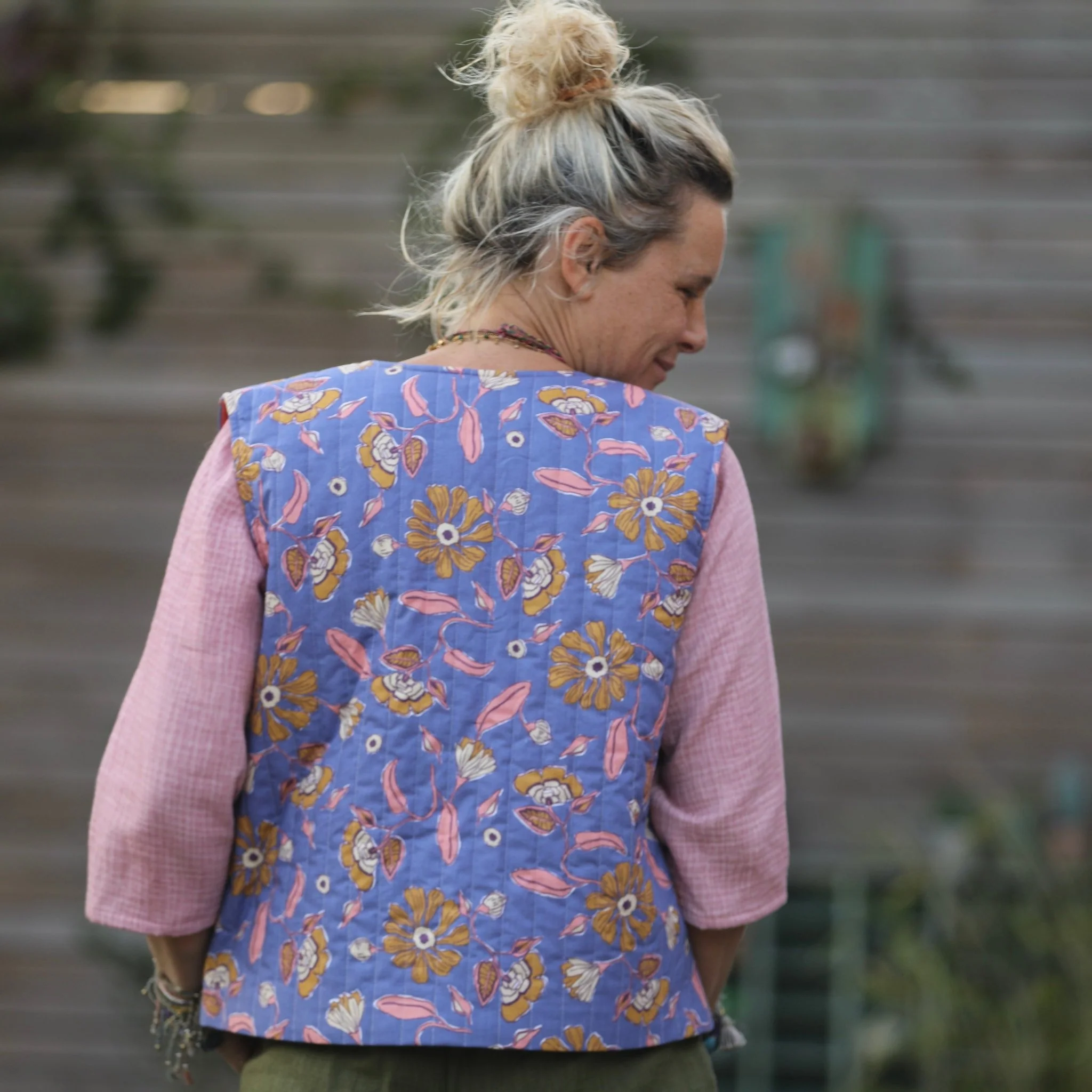 Gilet Basile matelassé en coton Éclat des Indes - Image 3