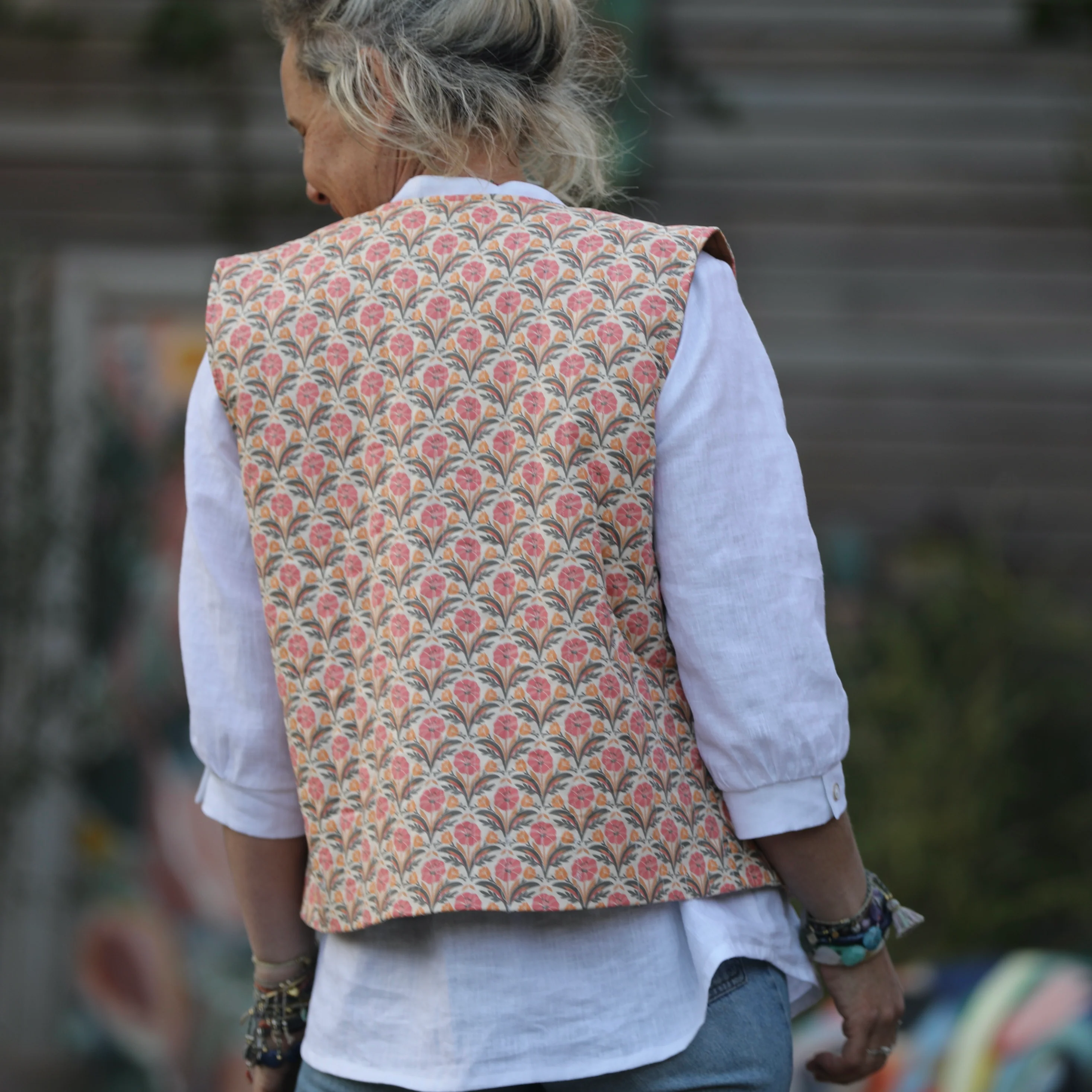 Gilet Basile matelassé en coton Jardin Mandala - Image 3