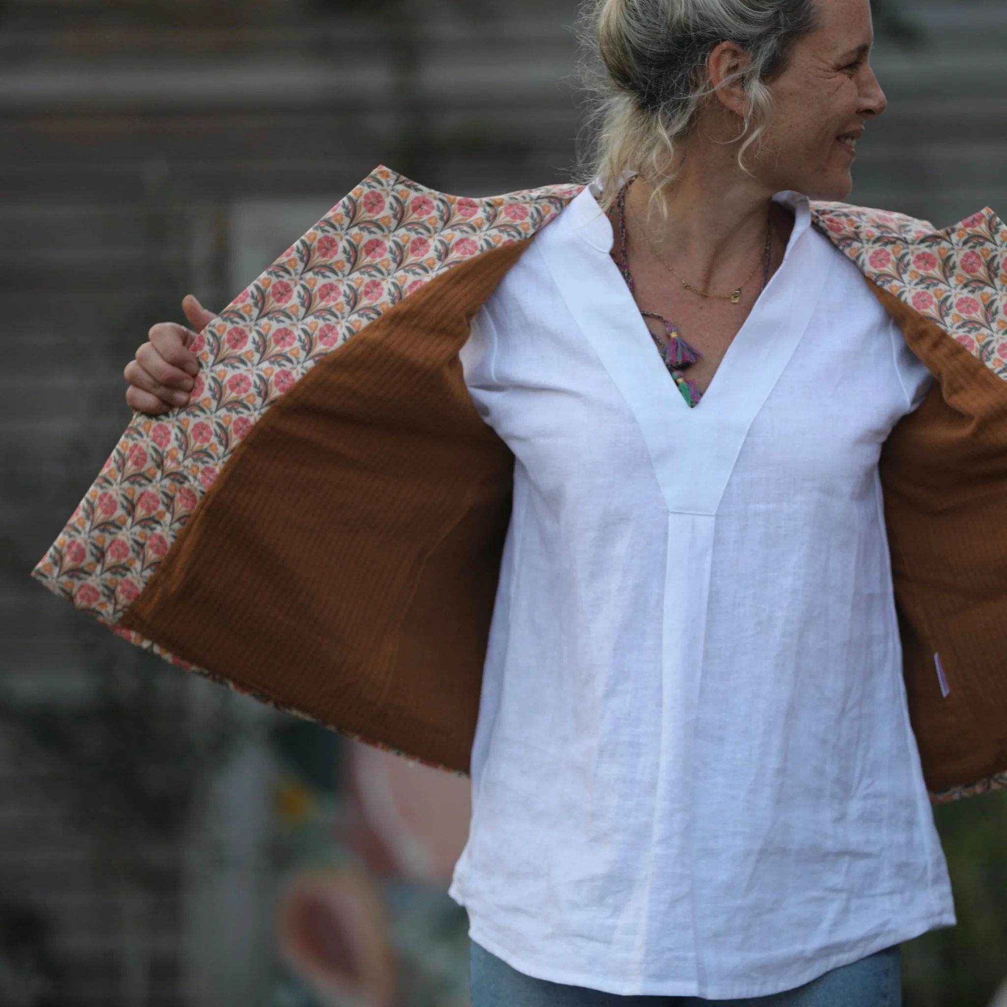 Gilet Basile matelassé en coton Jardin Mandala - Image 9