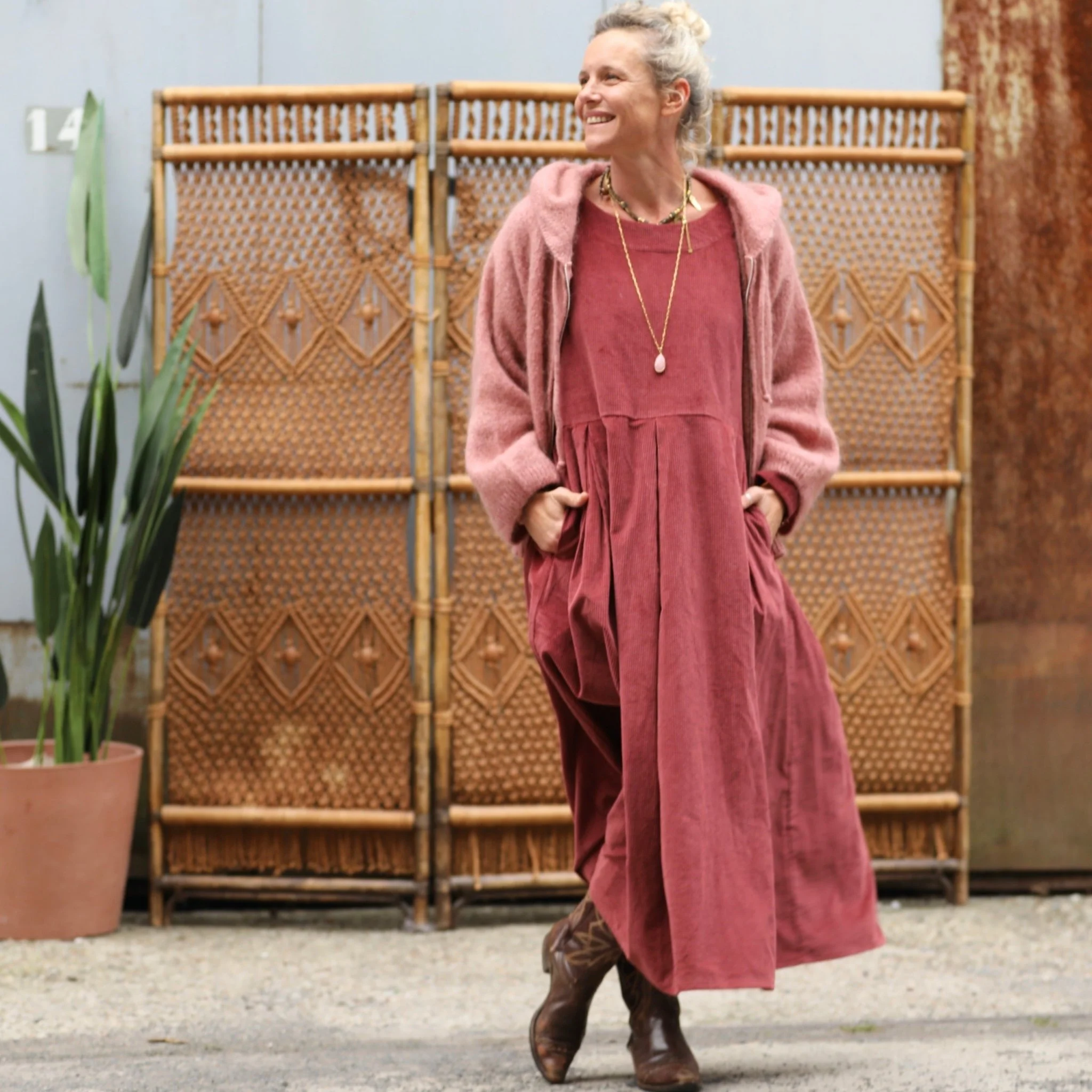 Gilet capuche Tulia - Rose boisé - Image 7