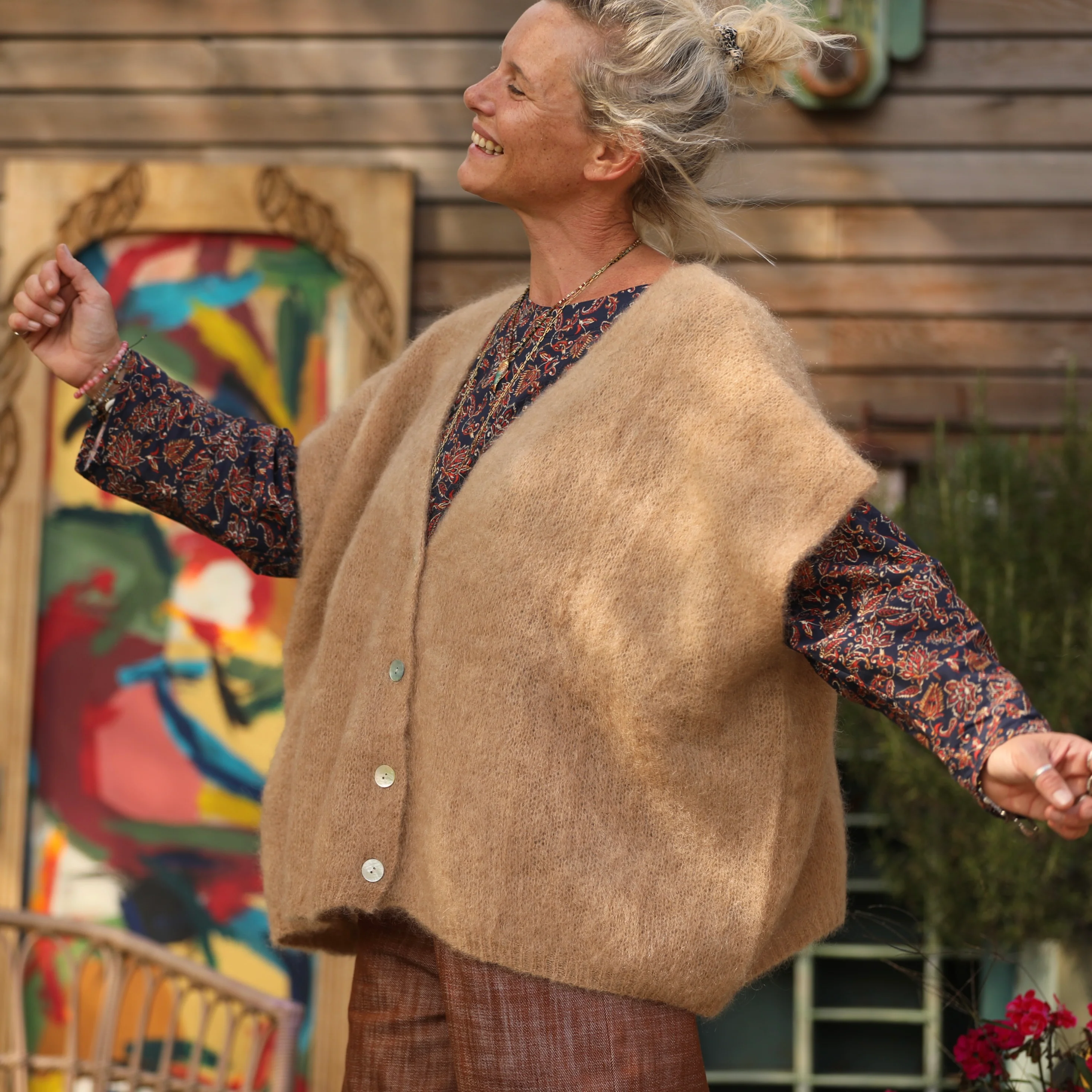 Gilet Cassiopé - Camel - Image 6