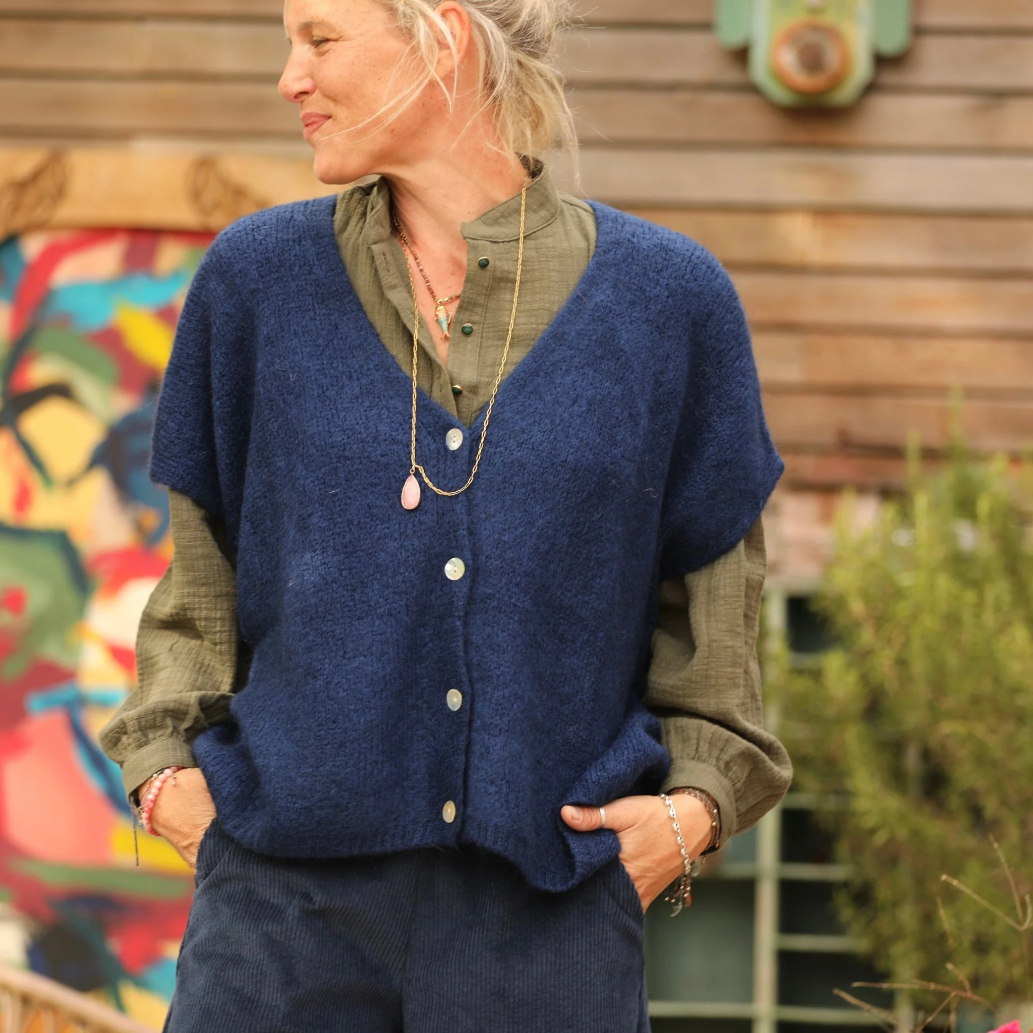 Gilet Claudia - Bleu nuit - Image 3