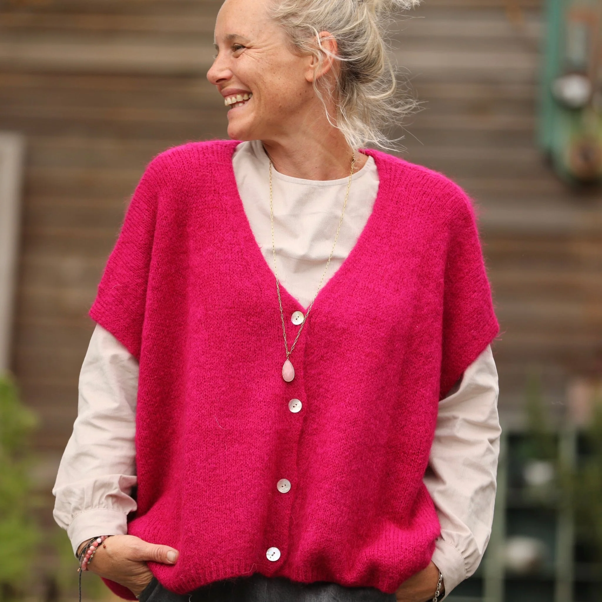 Gilet Claudia - Framboise