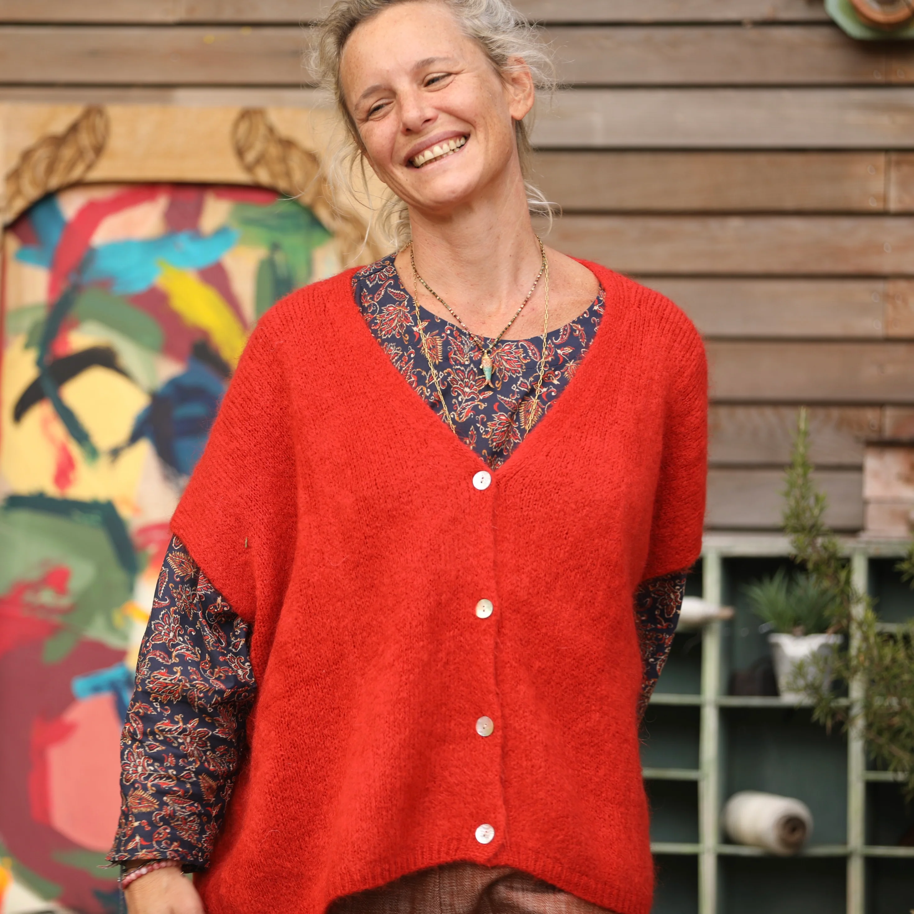 Gilet Claudia - Orange crépuscule - Image 7