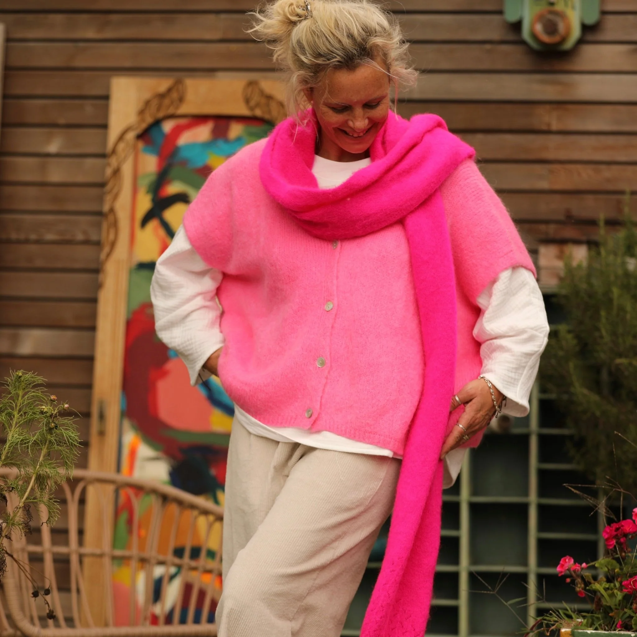 Gilet Claudia - Rose fluo - Image 3