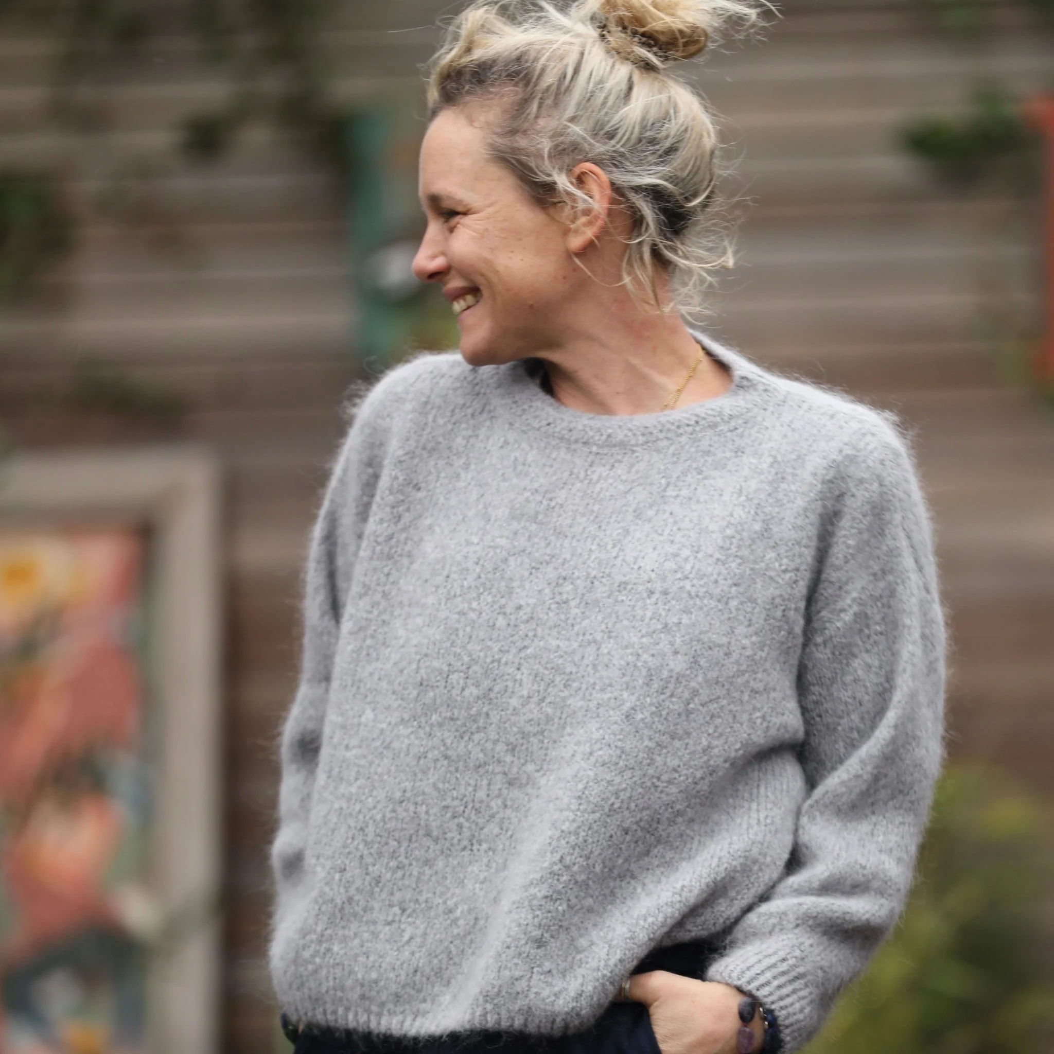 Pull  Edmonde gris chiné - Image 5