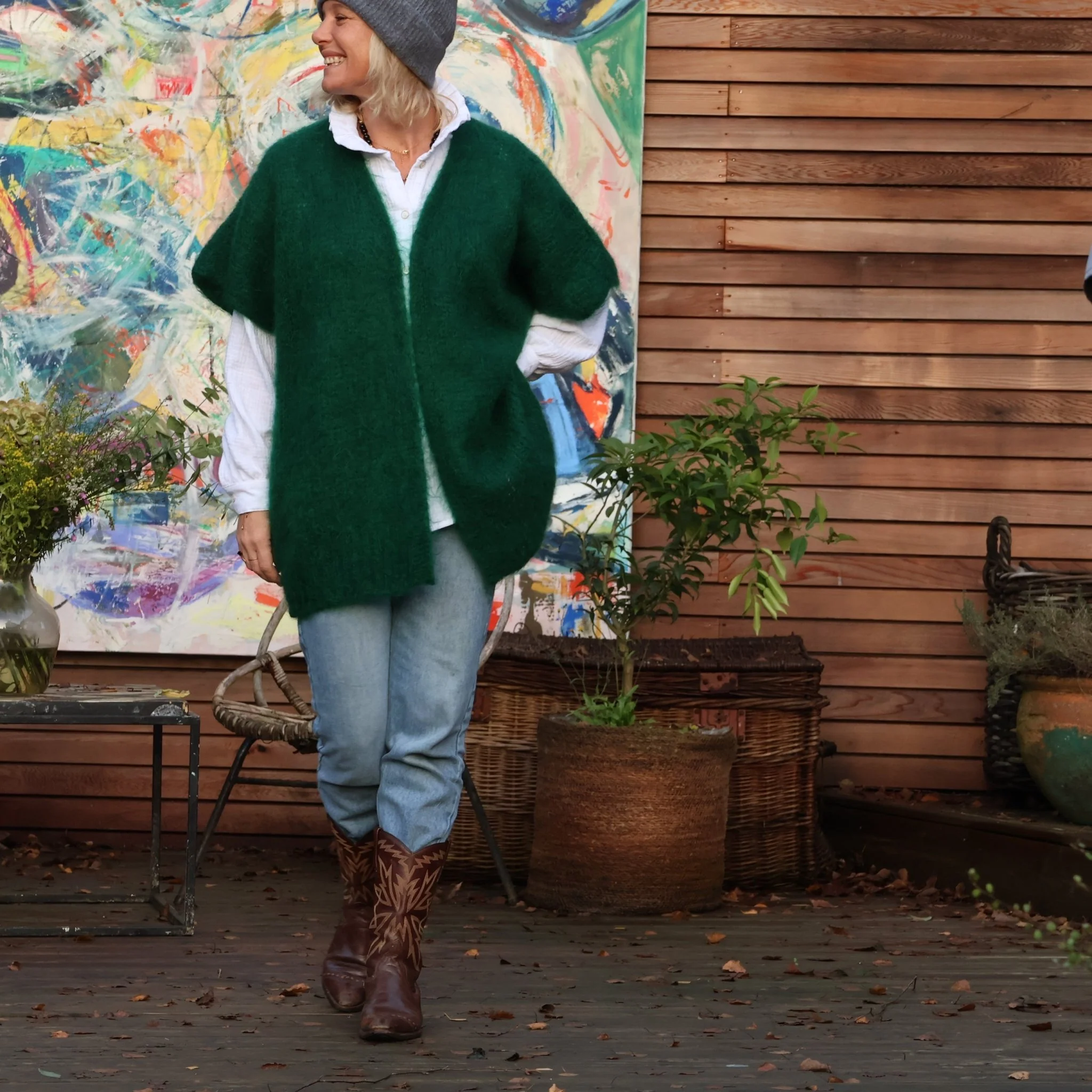 Gilet Naëlle vert émeraude - Image 3
