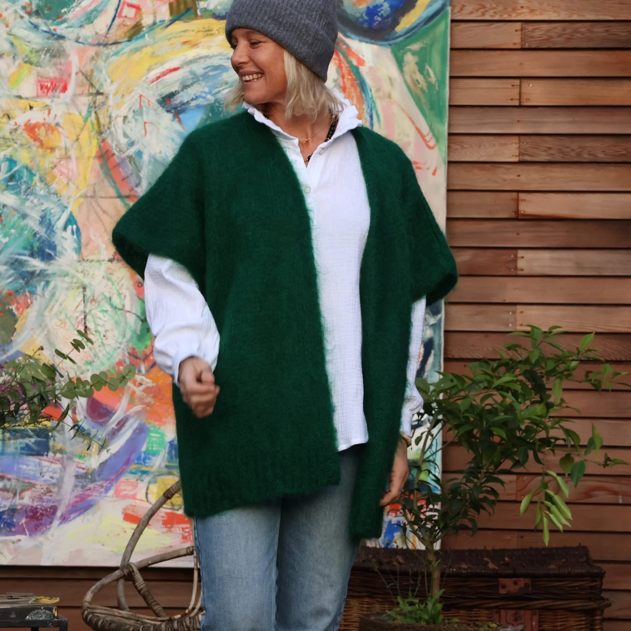 Gilet Naëlle vert émeraude - Image 7