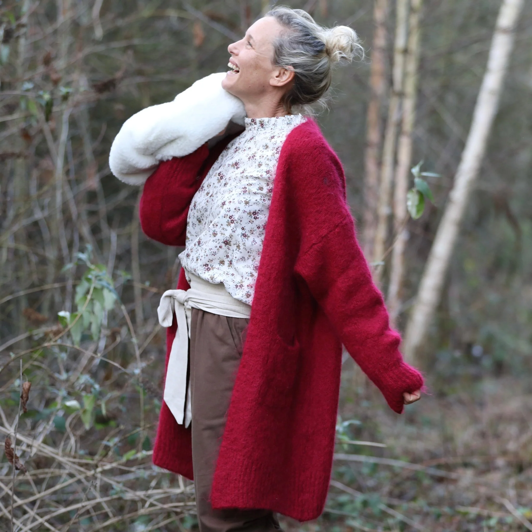 Gilet Naïs - Rouge carmin - Image 3