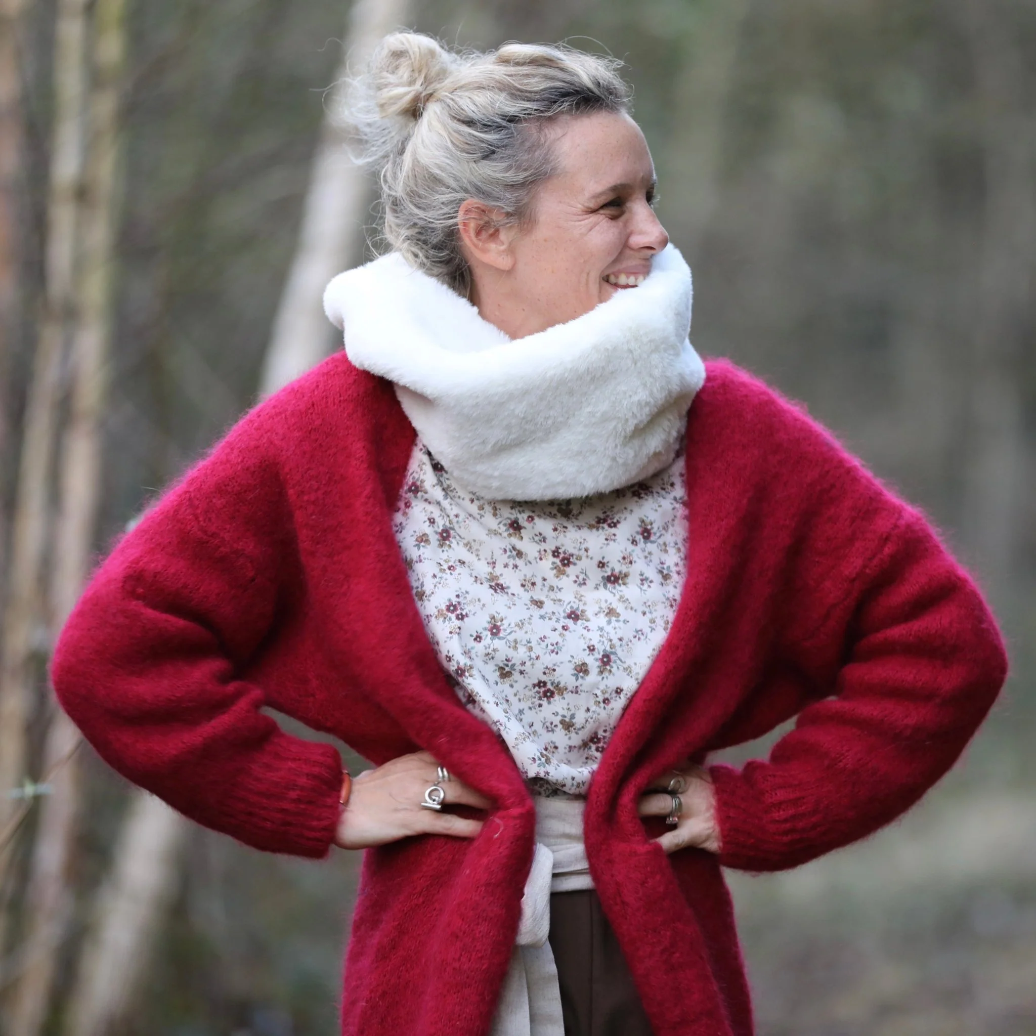 Gilet Naïs - Rouge carmin - Image 4