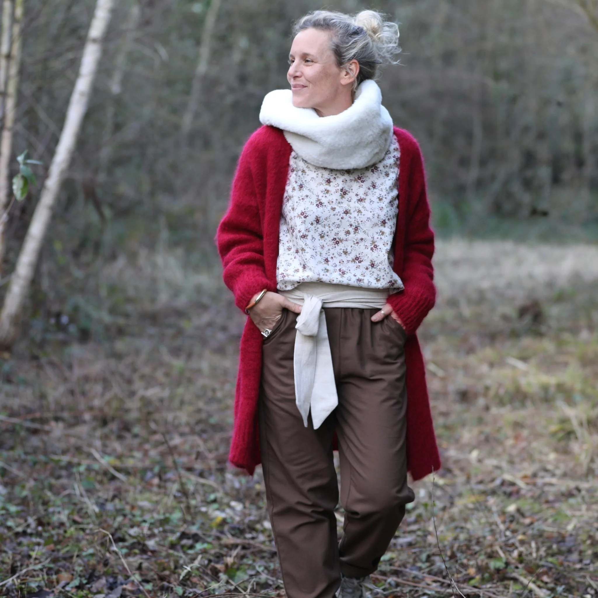 Gilet Naïs - Rouge carmin - Image 6