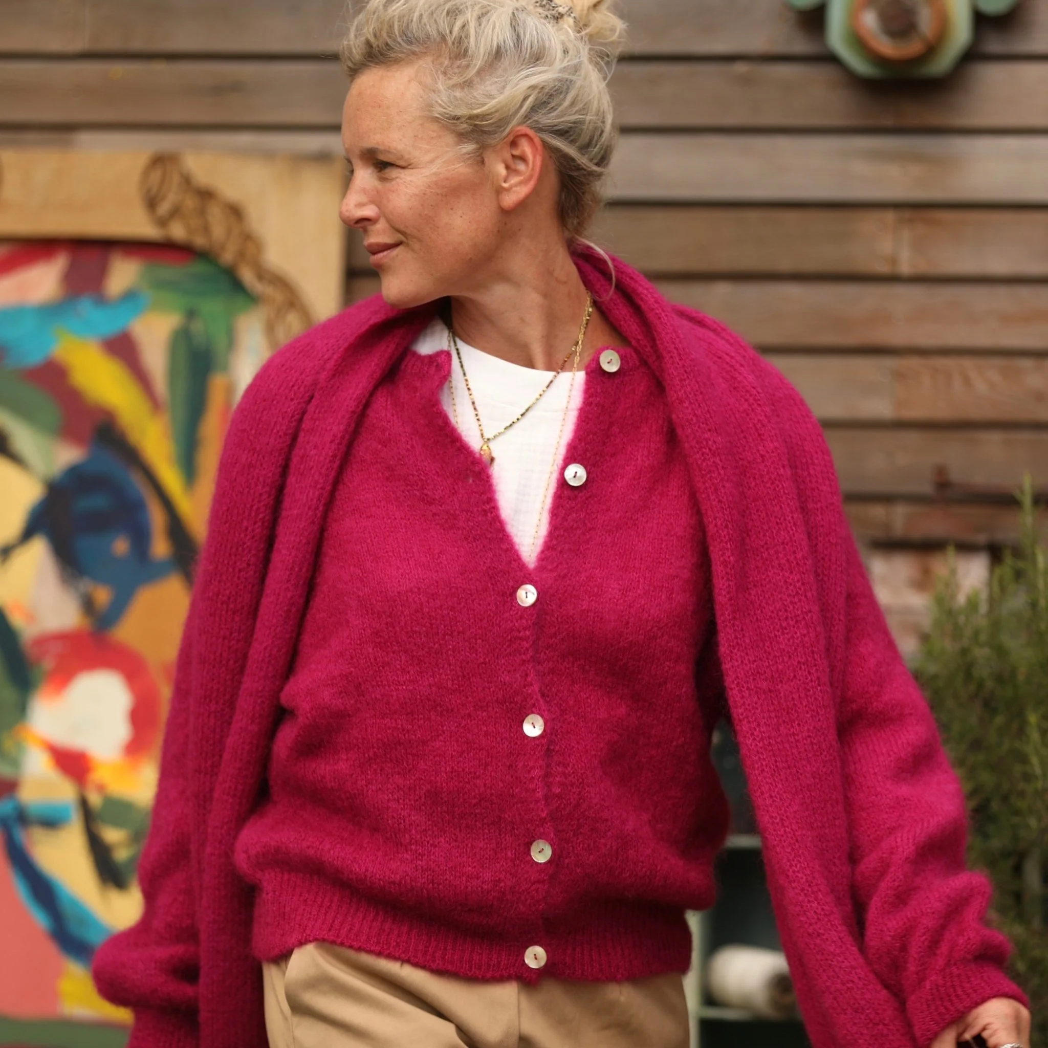 Gilet Sélène -Framboise - Image 6