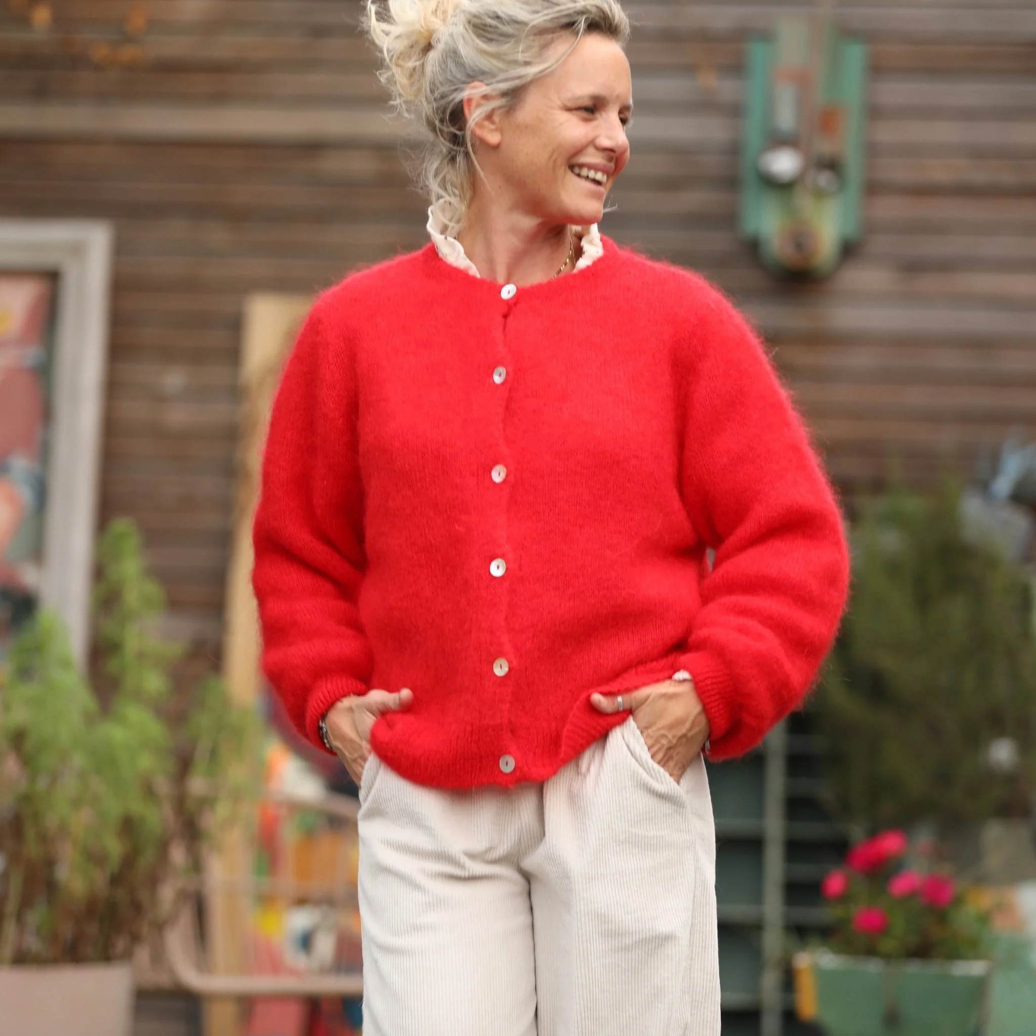 Gilet Sélène -Rouge éclat - Image 3