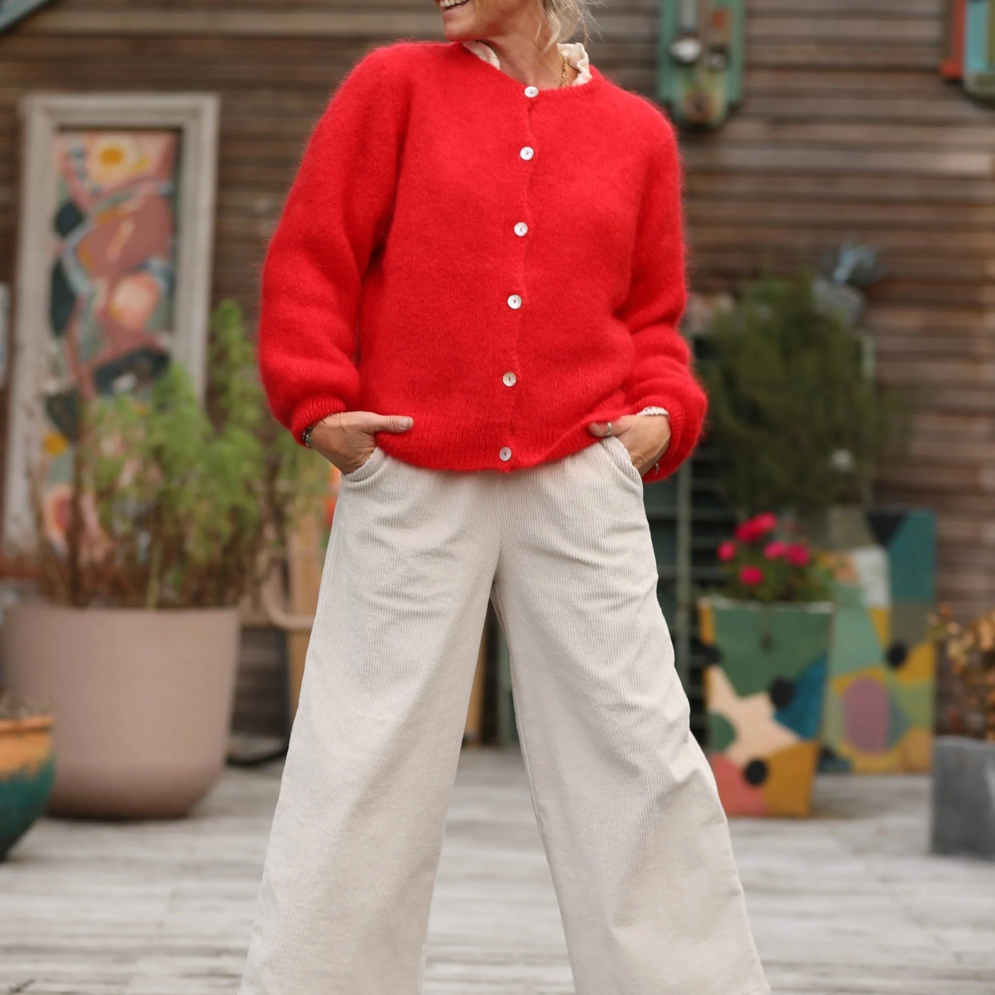 Gilet Sélène -Rouge éclat - Image 4