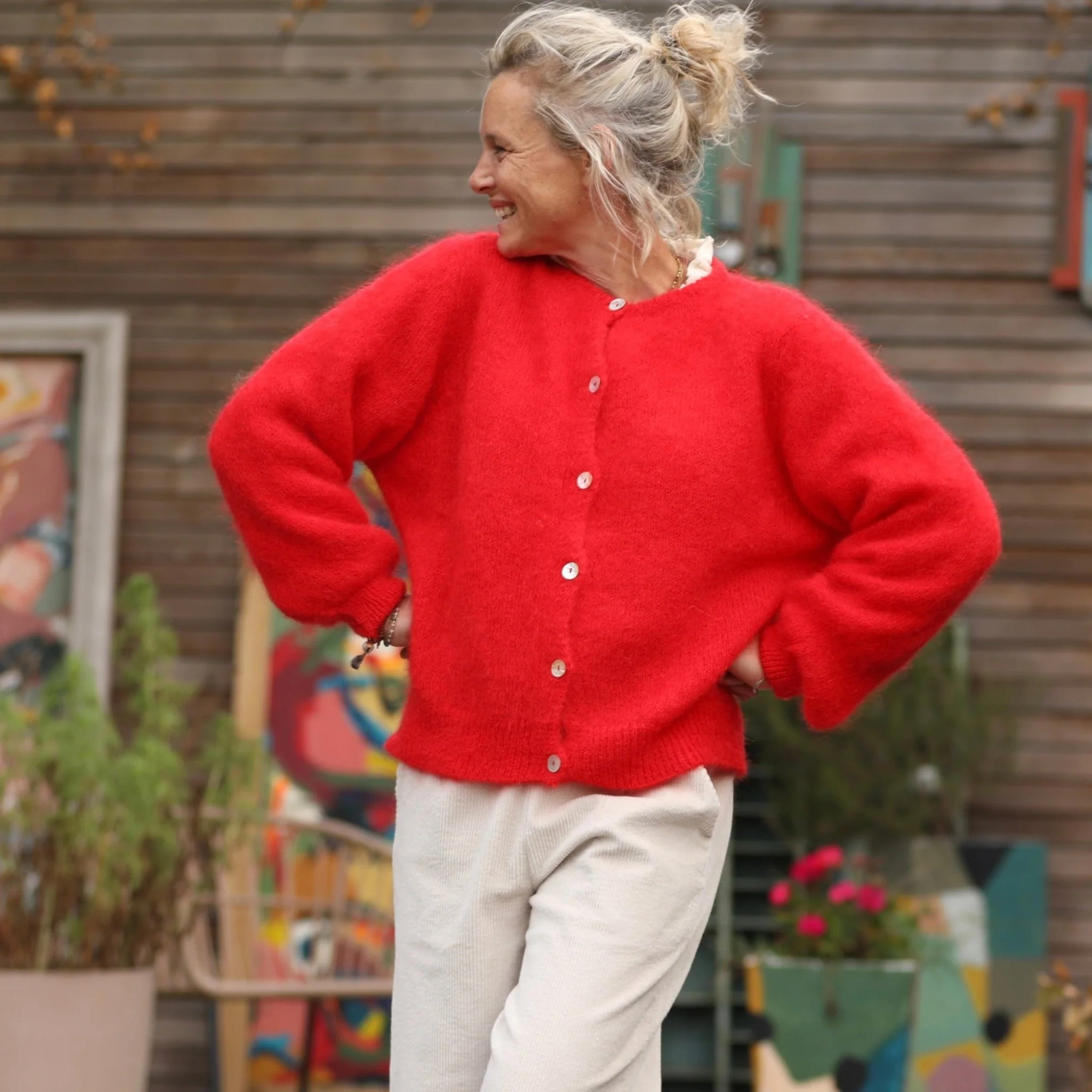 Gilet Sélène -Rouge éclat - Image 6