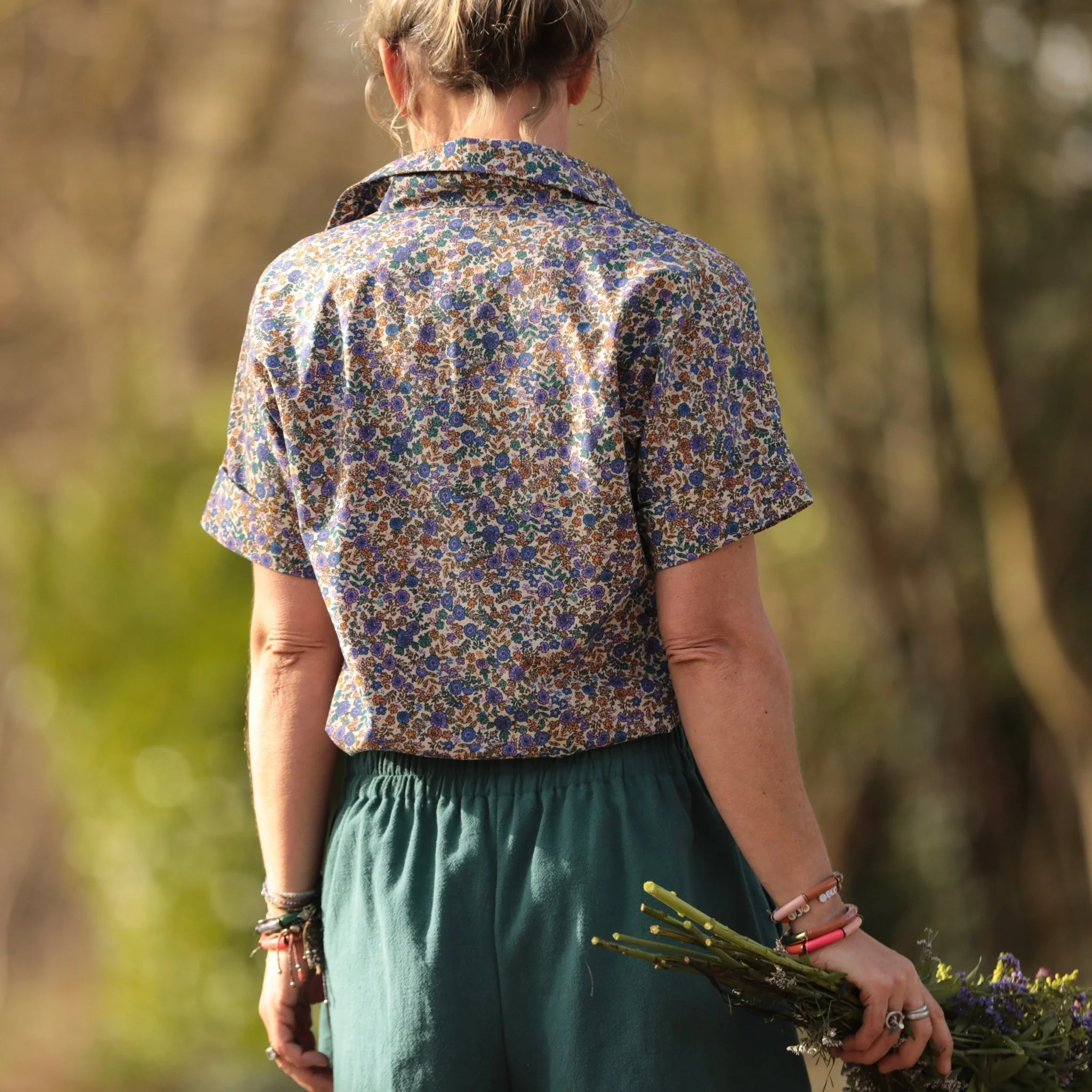 Chemise Honorine - Coton champs de violettes - Image 3