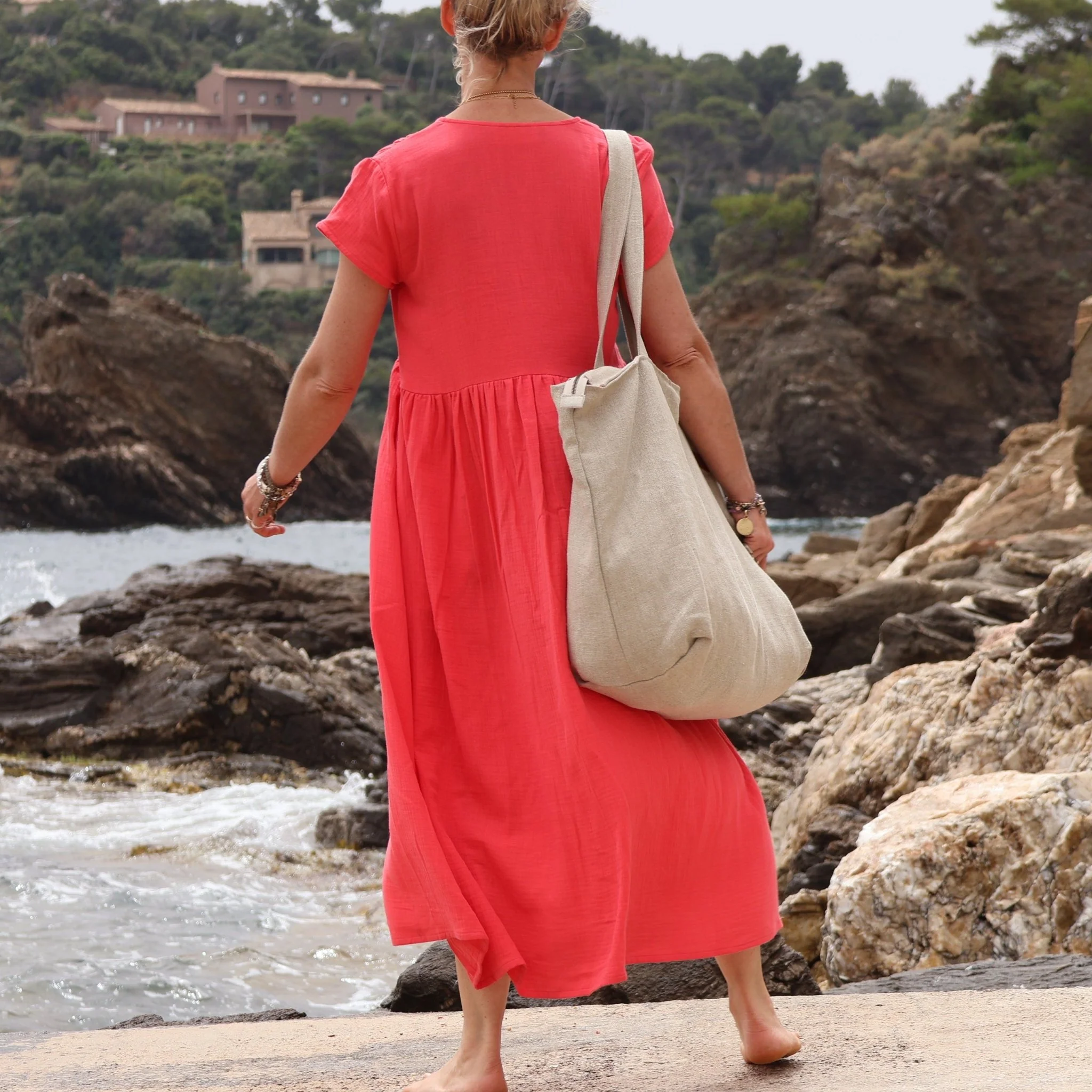 Imparfait - Sac Alfred en lin naturel - doublure en lin gris anthracite - Image 12