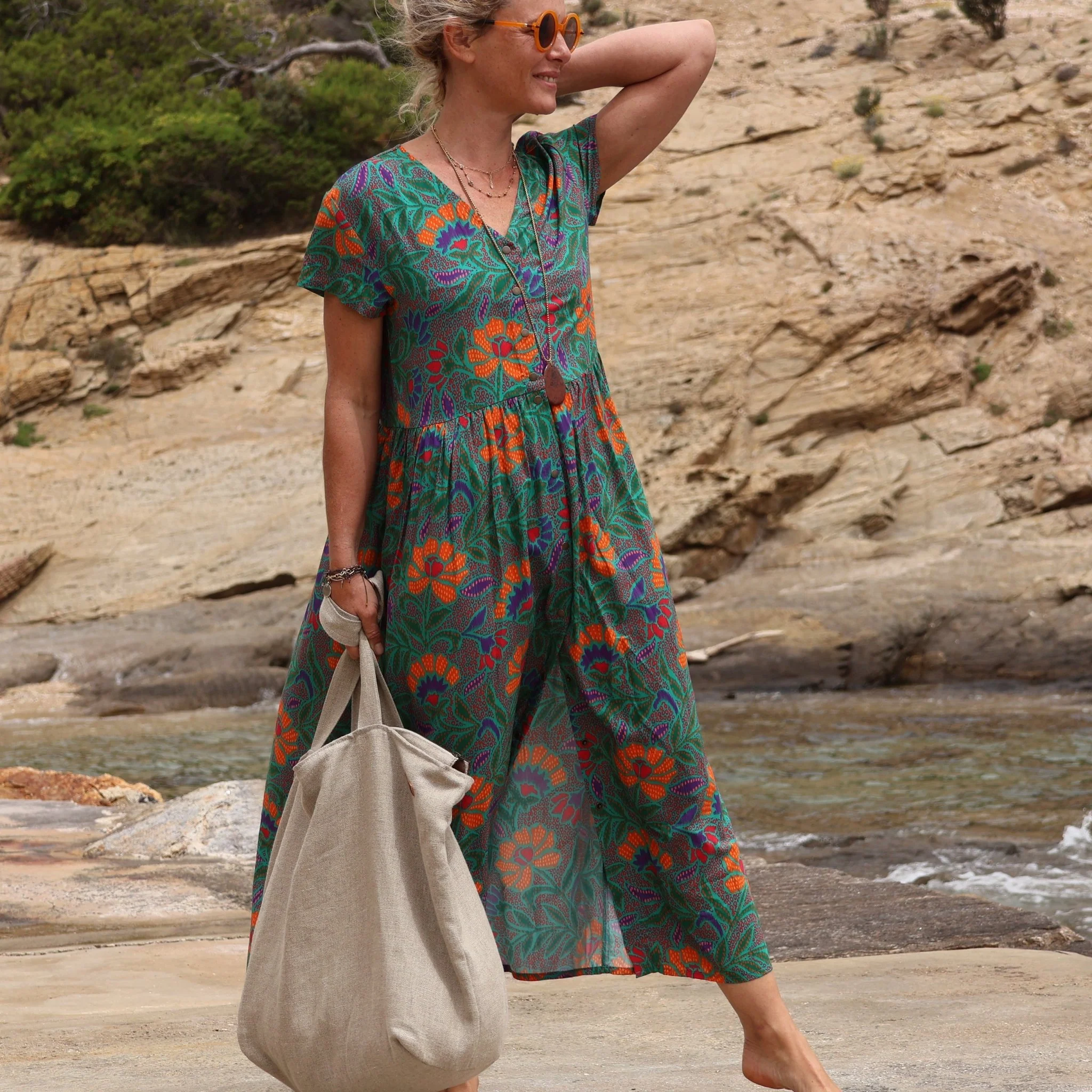Imparfait - Sac Alfred en lin naturel - doublure en lin gris anthracite - Image 14