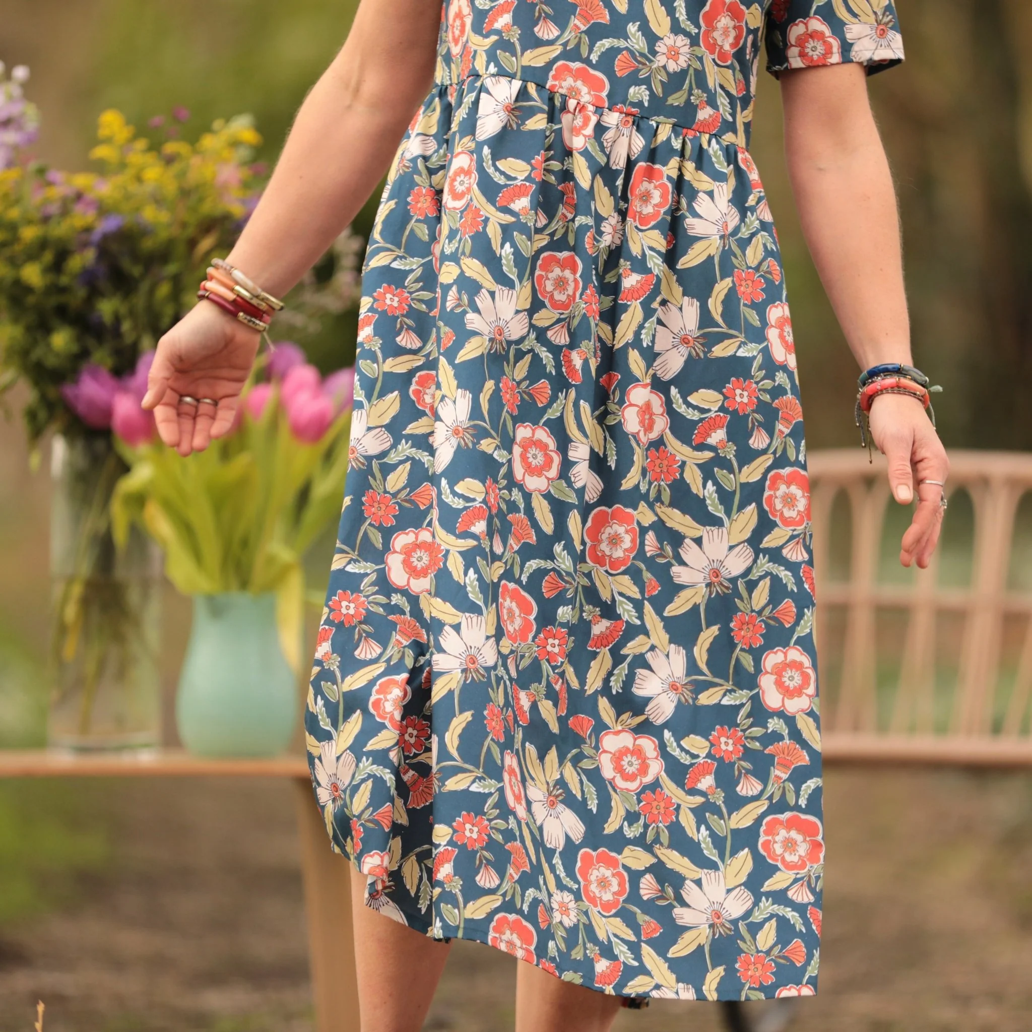 Robe Juliette - Coton Fleurs d'Inde - Image 10