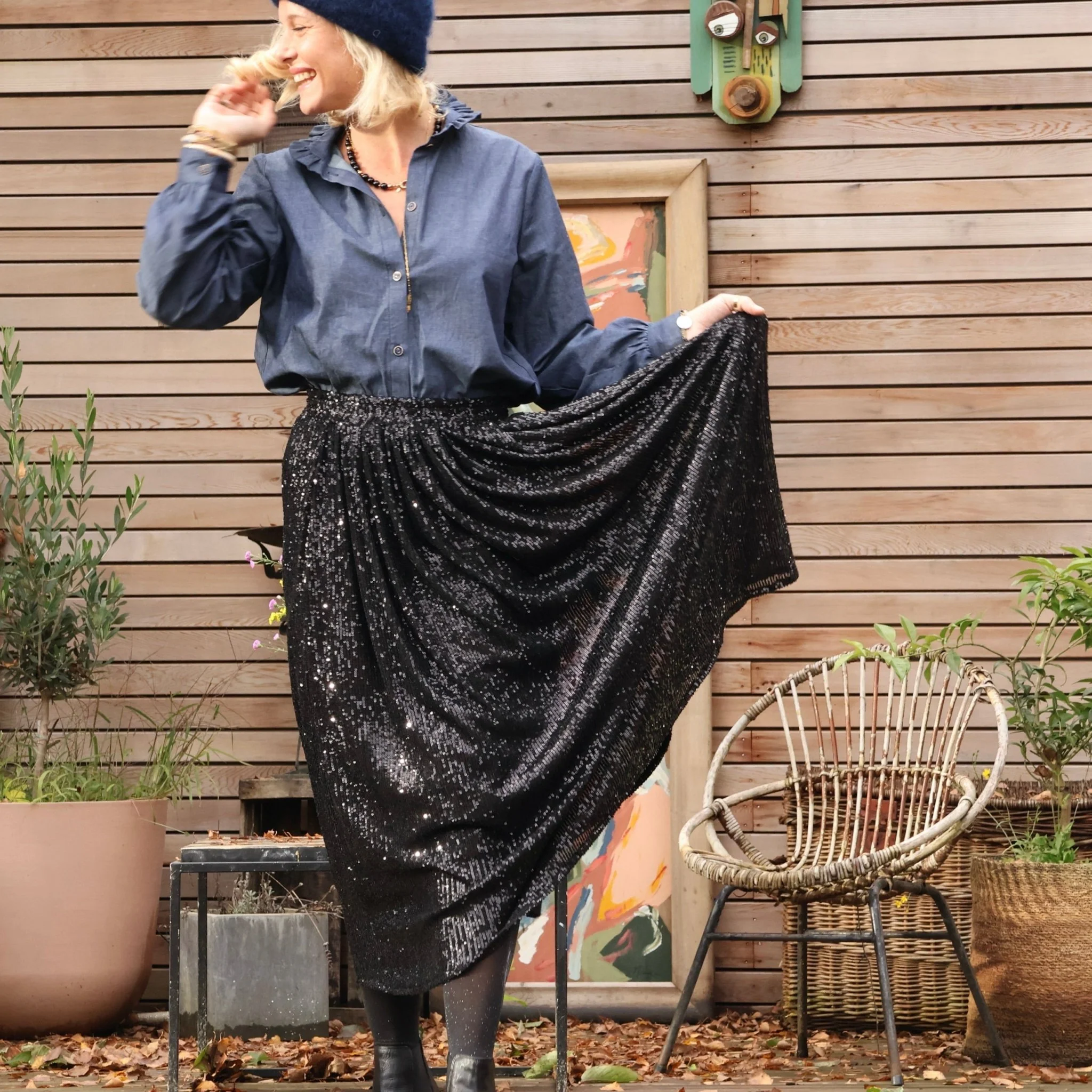 Jupe Amalia sequins noirs - Image 10