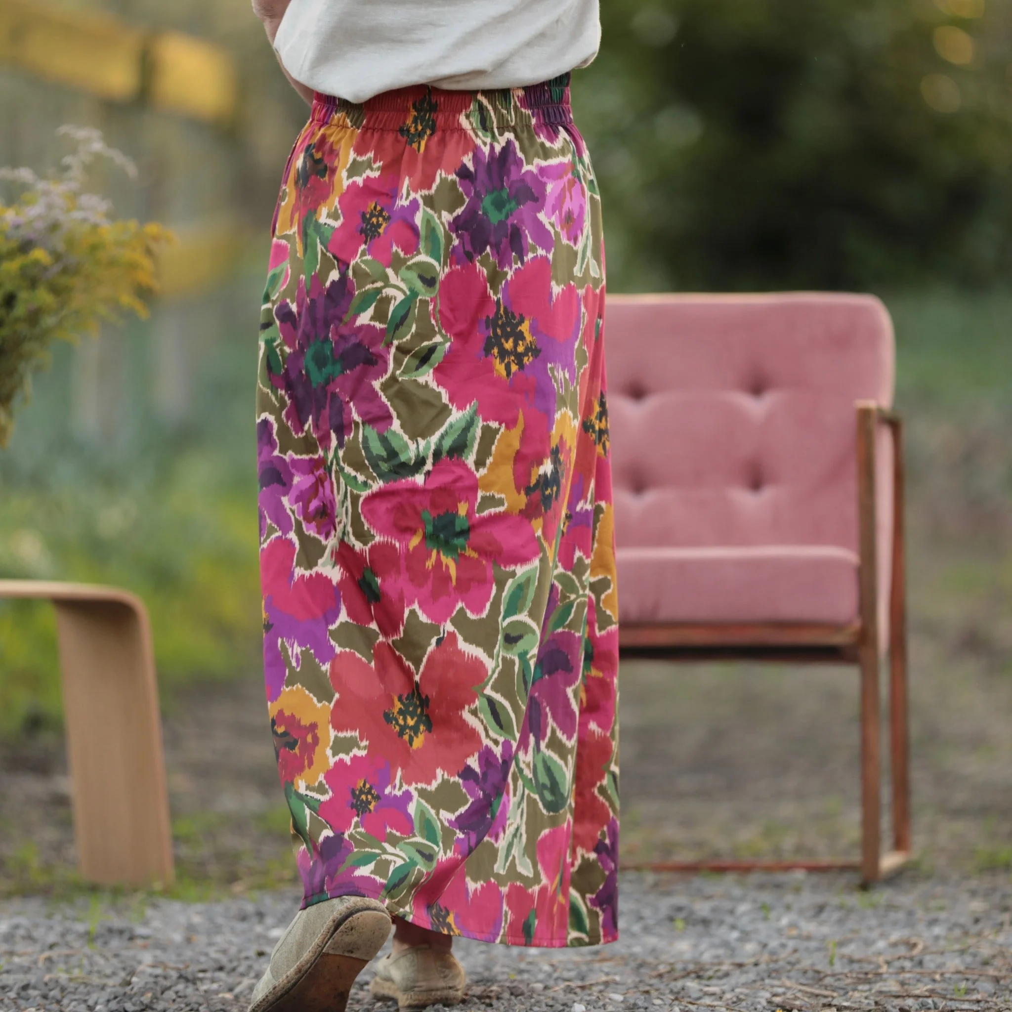 Jupe longue Maya - Satin de coton Toscane - Image 4