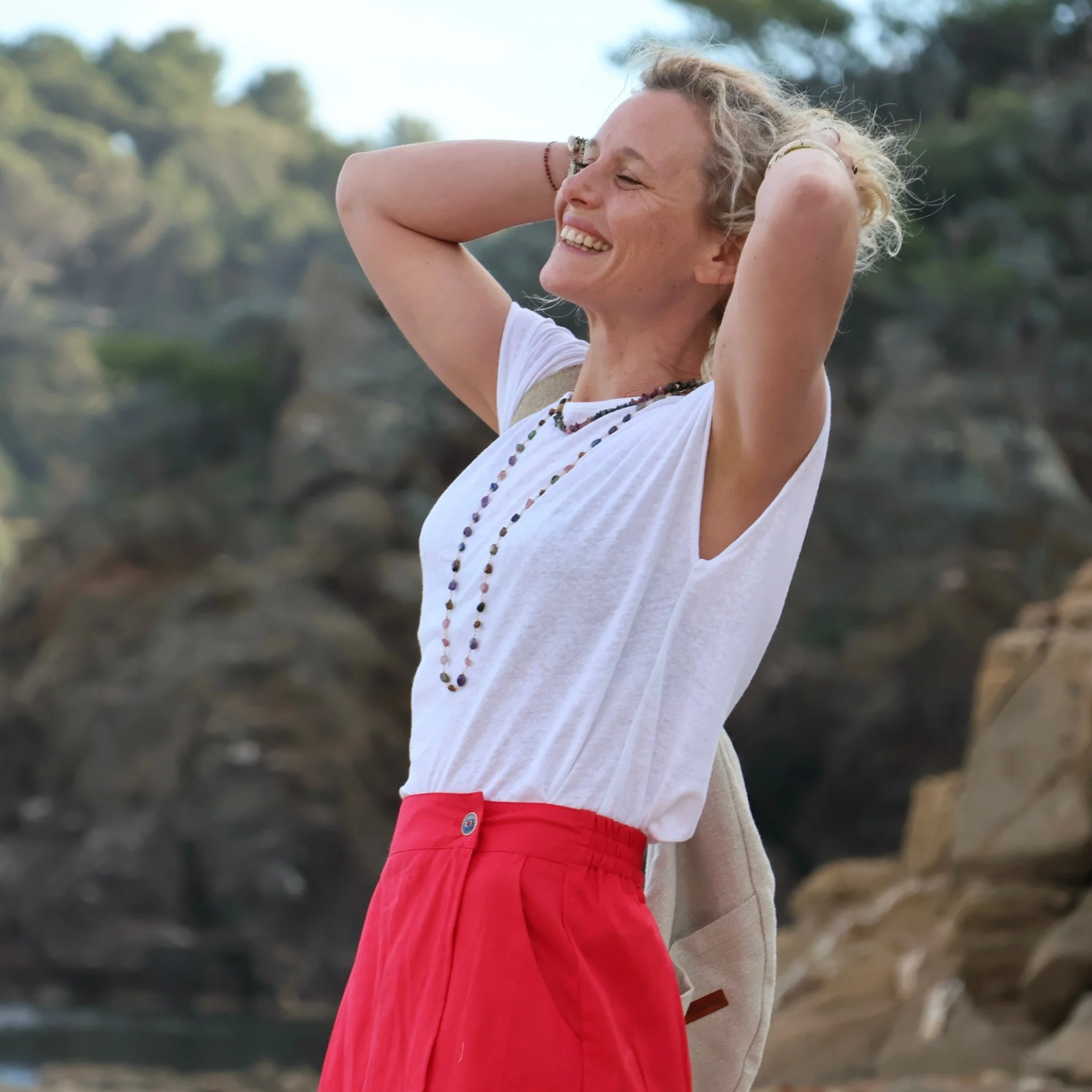 Jupe portefeuille Alexia rouge cerise - Image 7