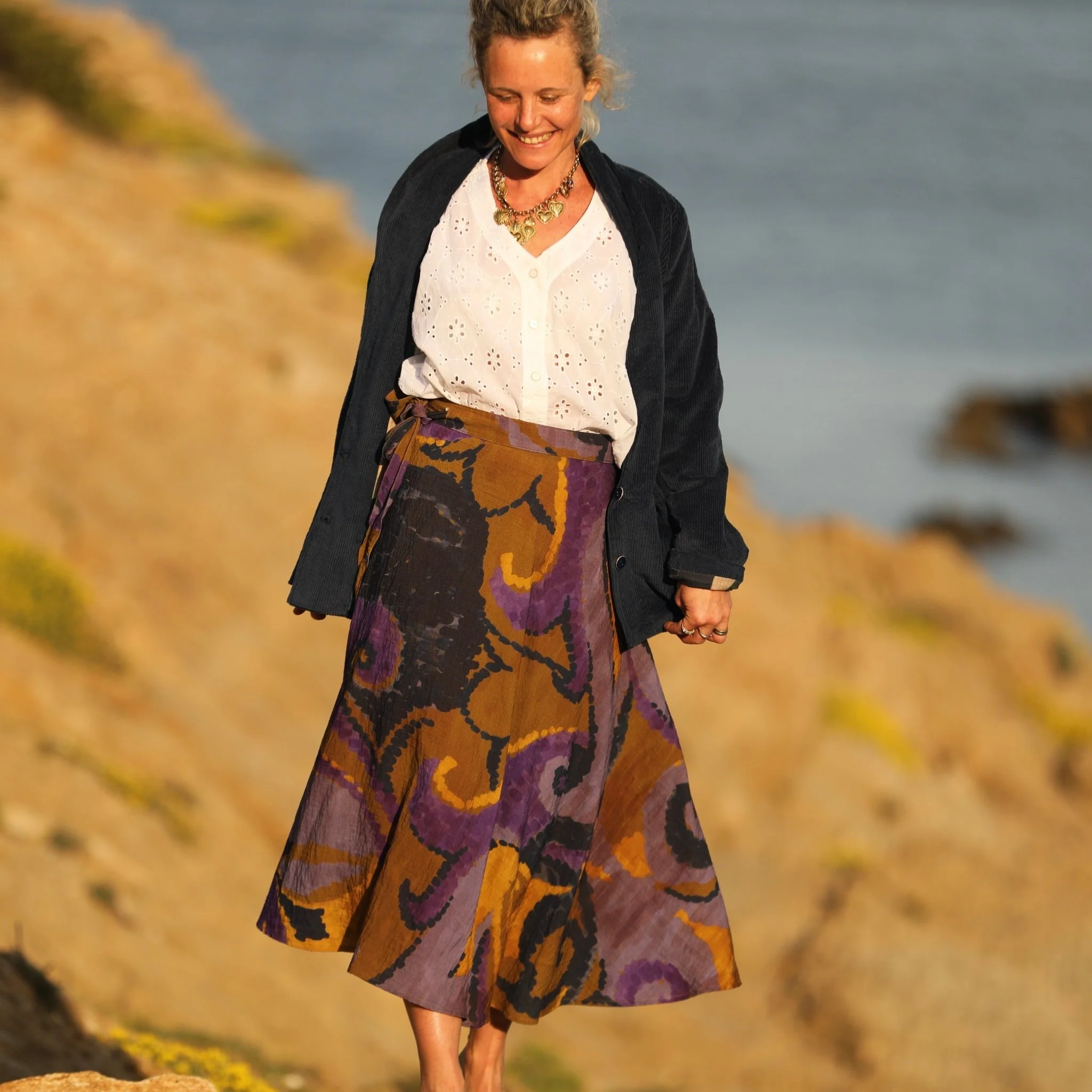 Jupe portefeuille Marie viscose/nylon "Folie Végétale"