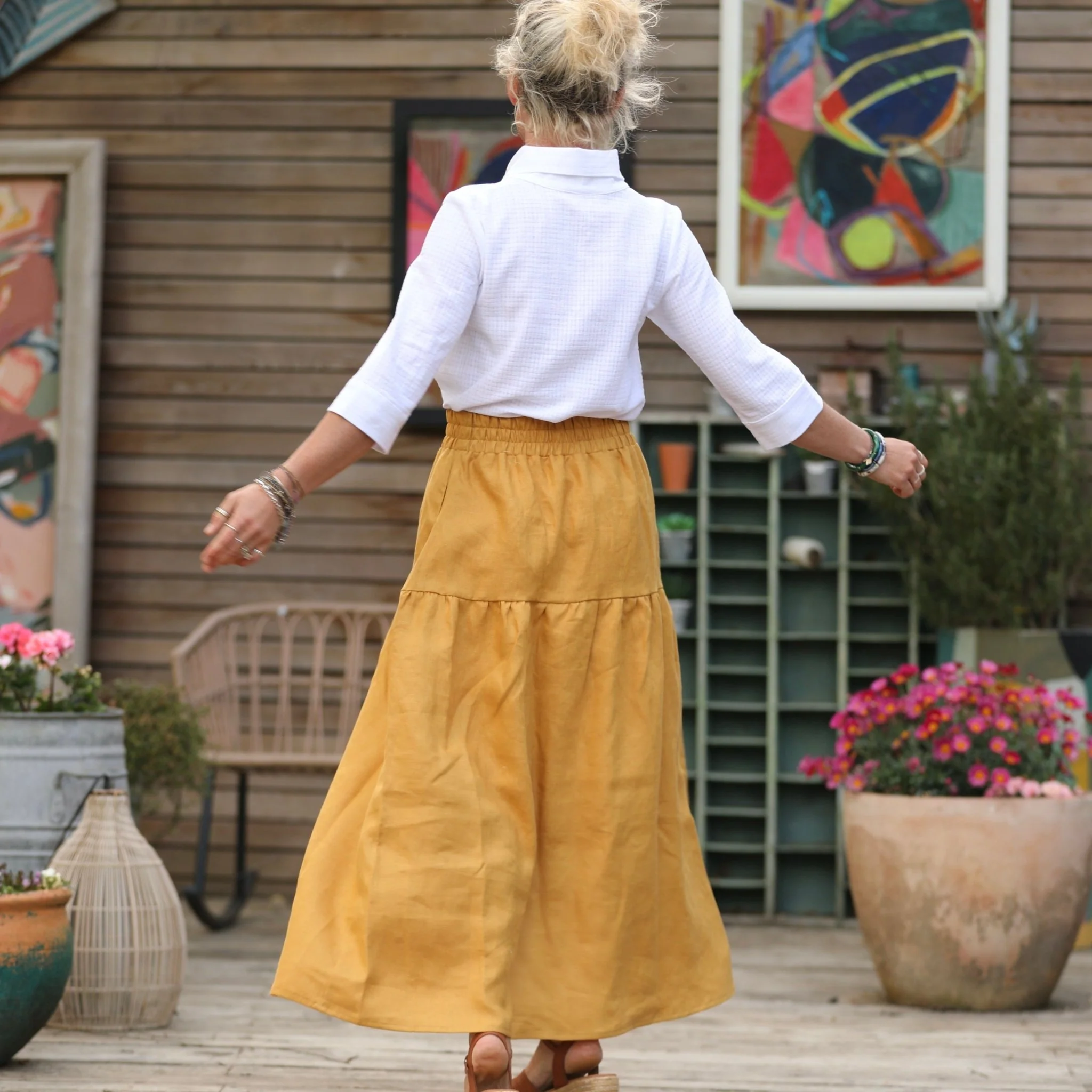 Jupe Sarah - lin ocre - Image 3