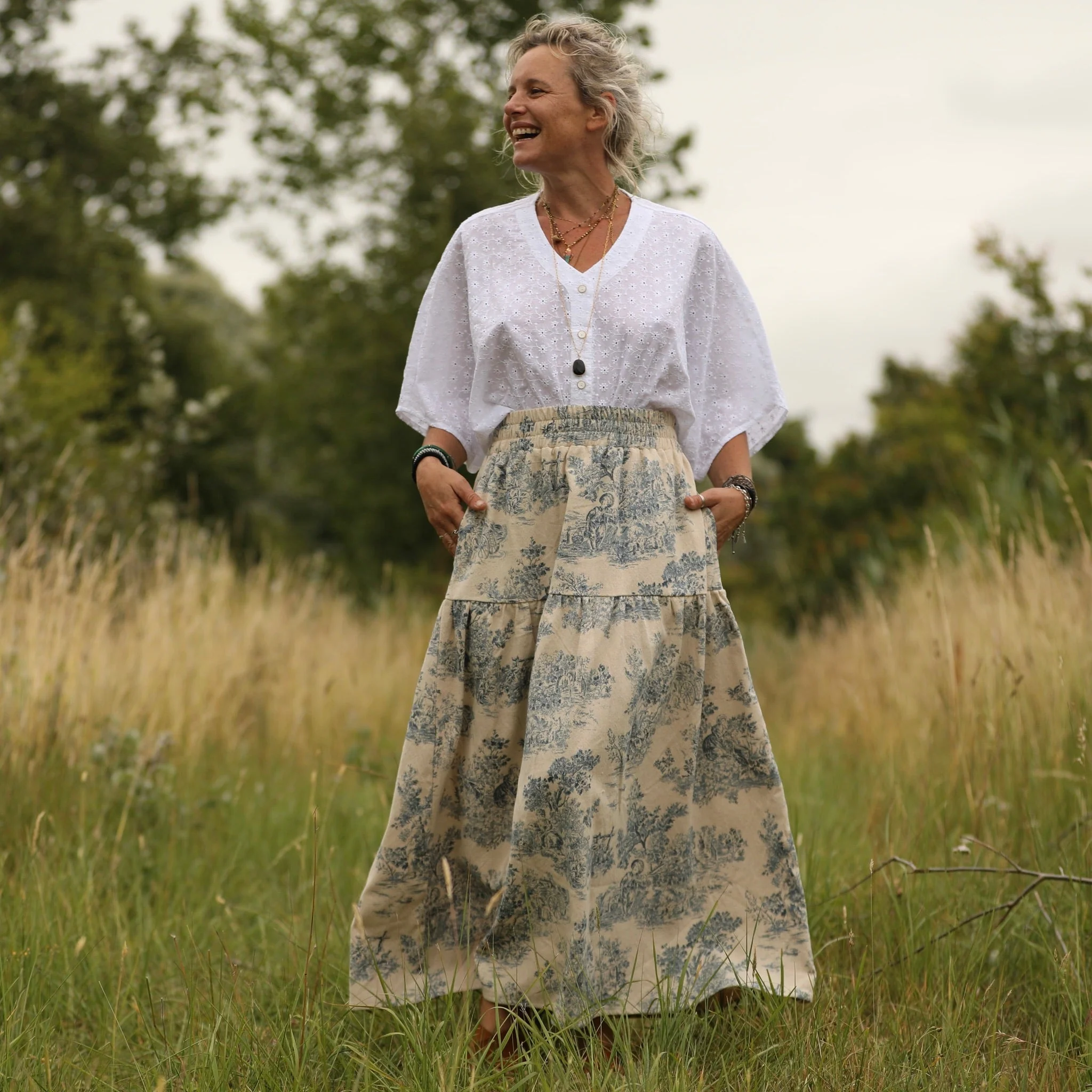 Jupe Sarah - toile de Jouy - Image 7