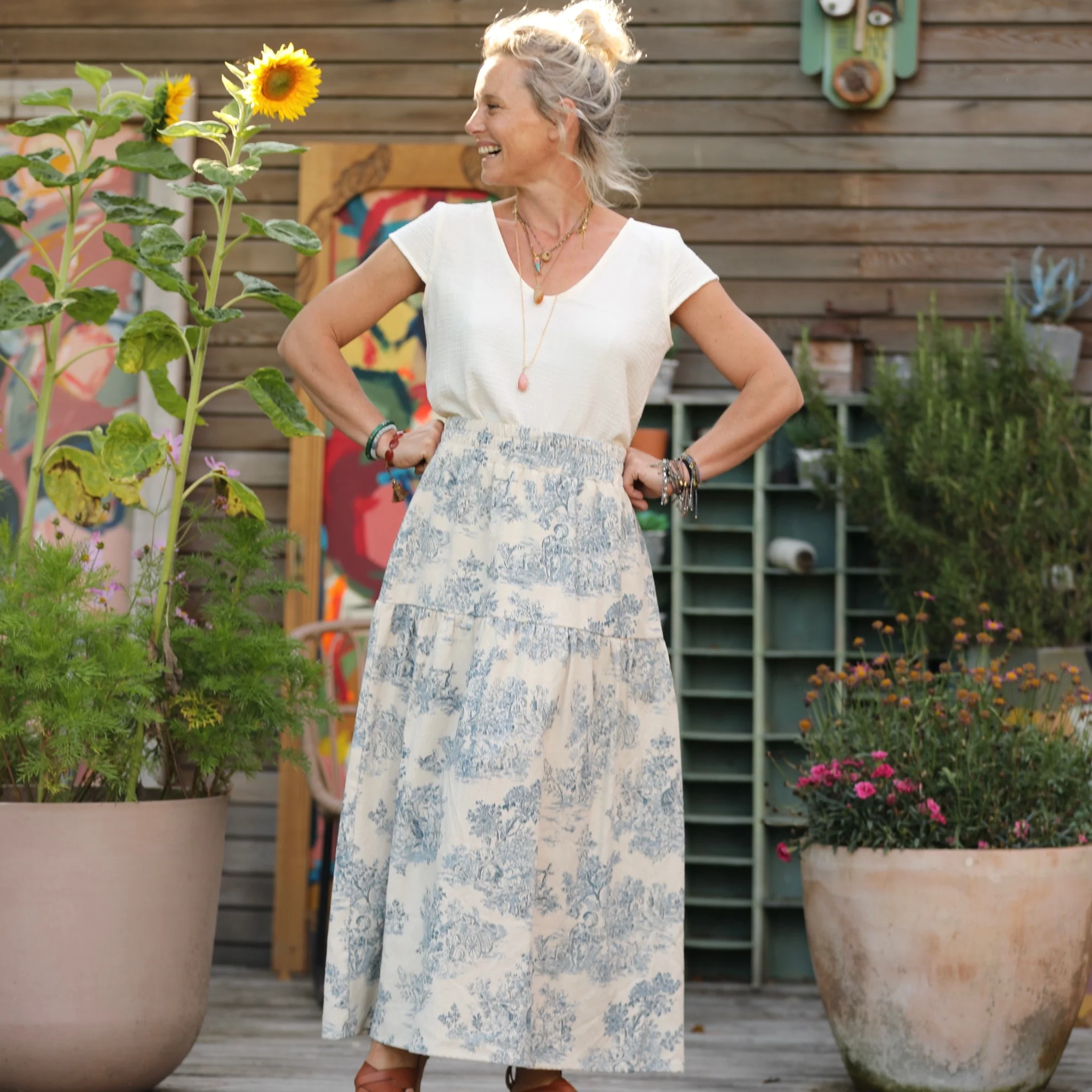 Jupe Sarah - toile de Jouy - Image 8