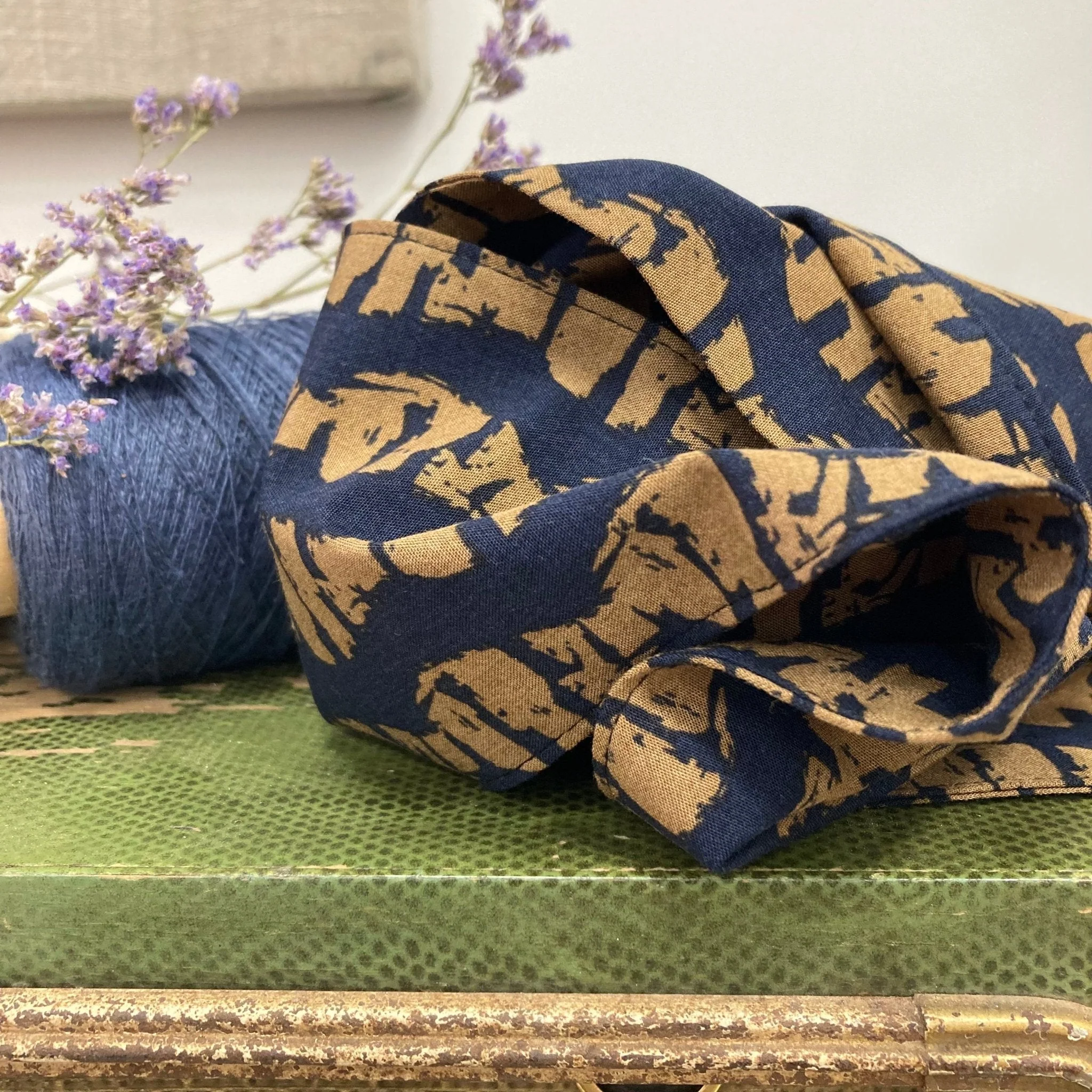 Jupe Sarah - viscose batik marine/camel - Image 2