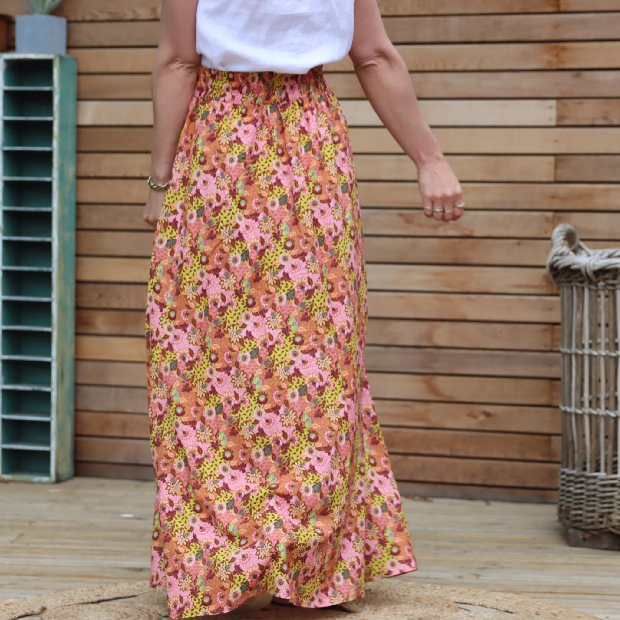 Jupe Tao Viscose fleurs des Embiez - 102cm de hauteur - Image 4