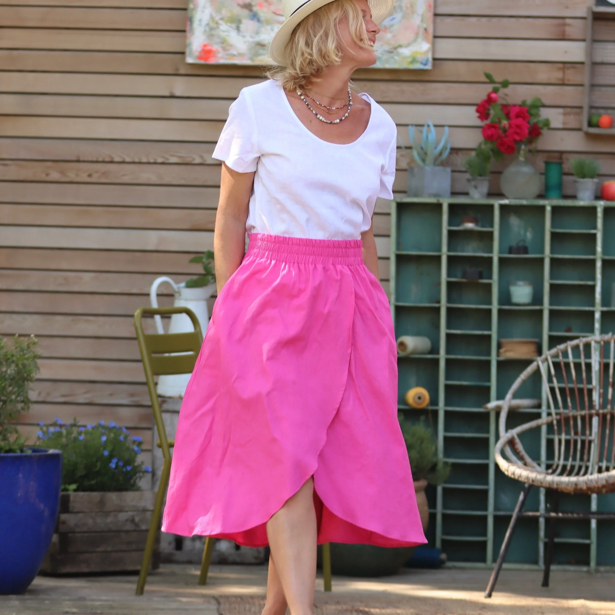 Jupe Tina lin fushia - Image 6
