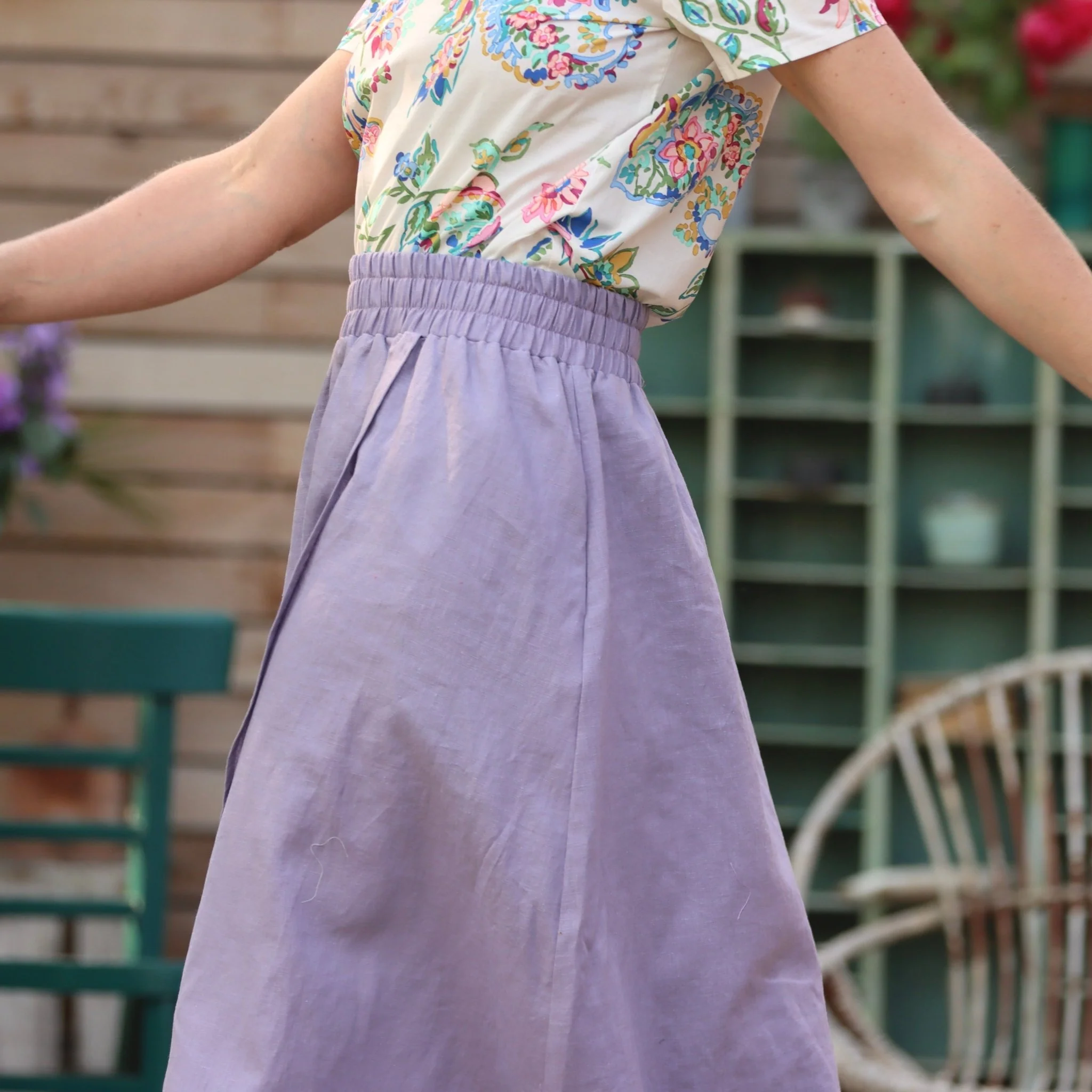 Jupe Tina lin parme - Image 3