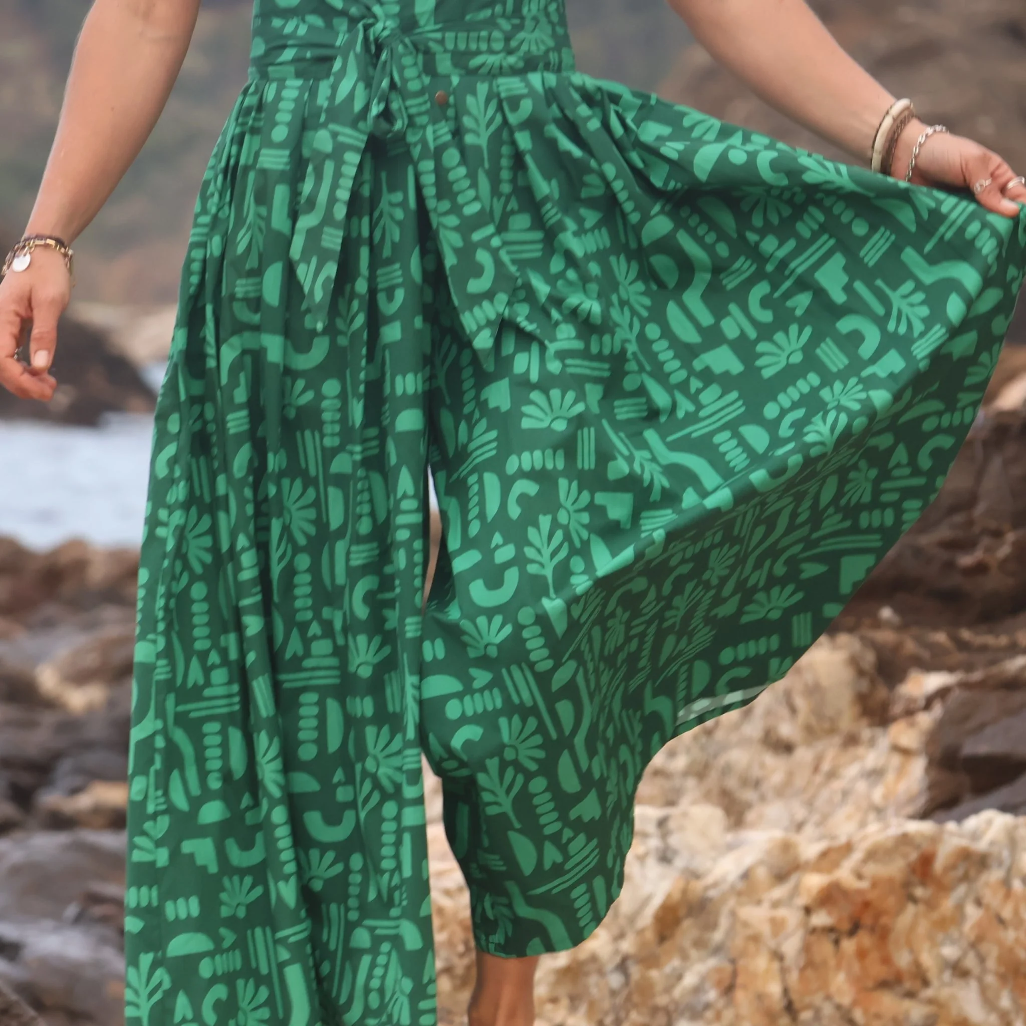 La parfaite combi India en popeline de coton Milos vert - Image 2