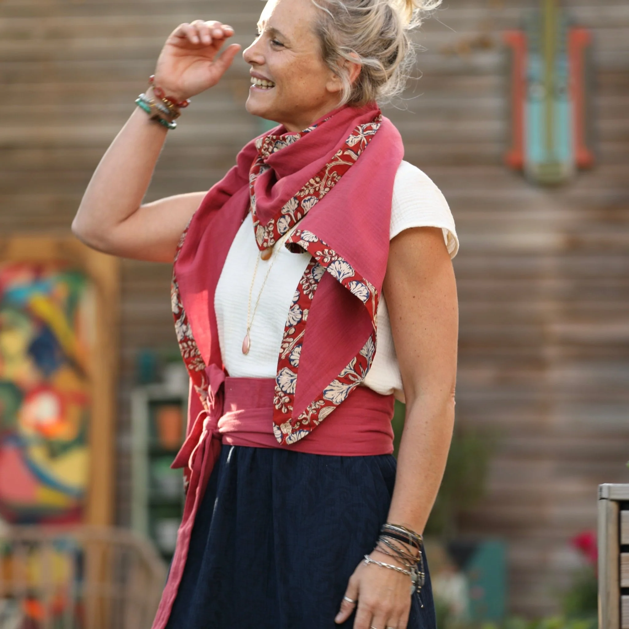 Le foulard Calista Grenat/Rani - Image 5