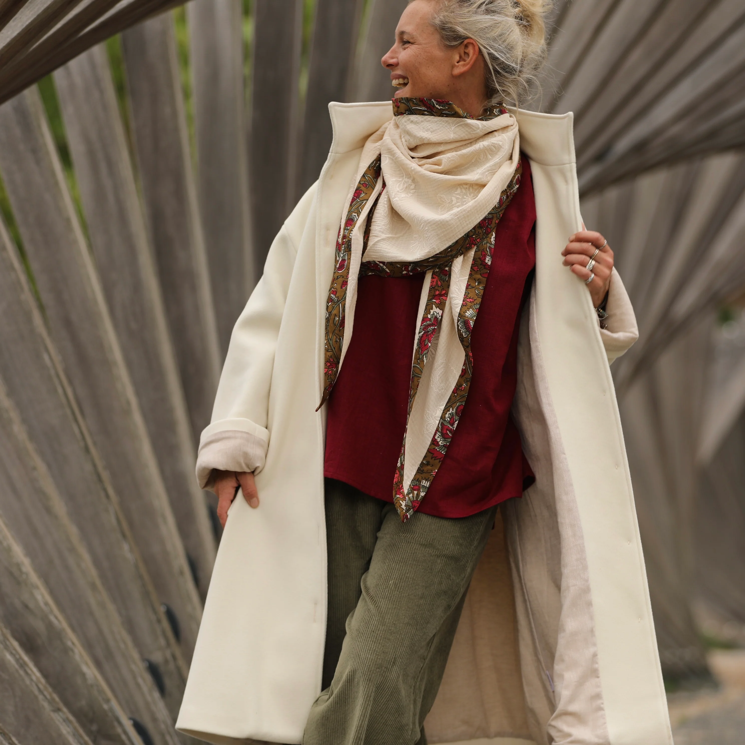 Le foulard Calista ivoire brodé/Ila - Image 4