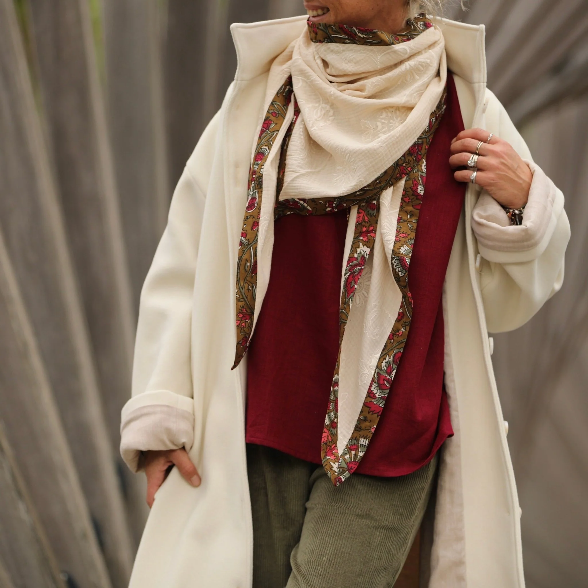 Le foulard Calista ivoire brodé/Ila - Image 5