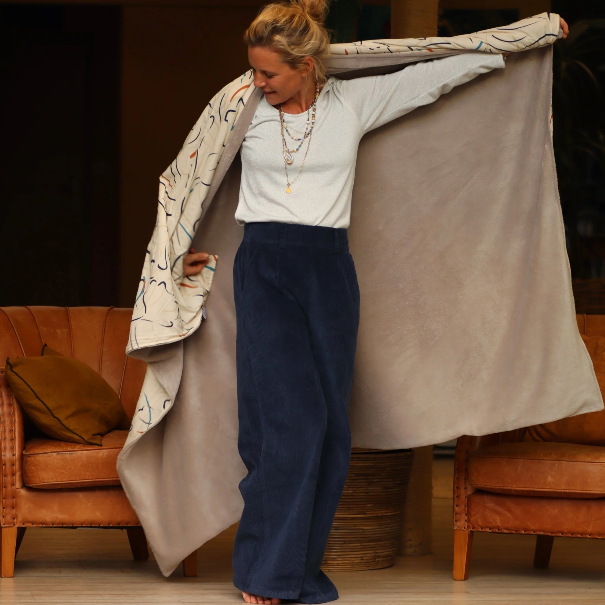 Le plaid Homère voile de coton coup de pinceau/ficelle - Image 10