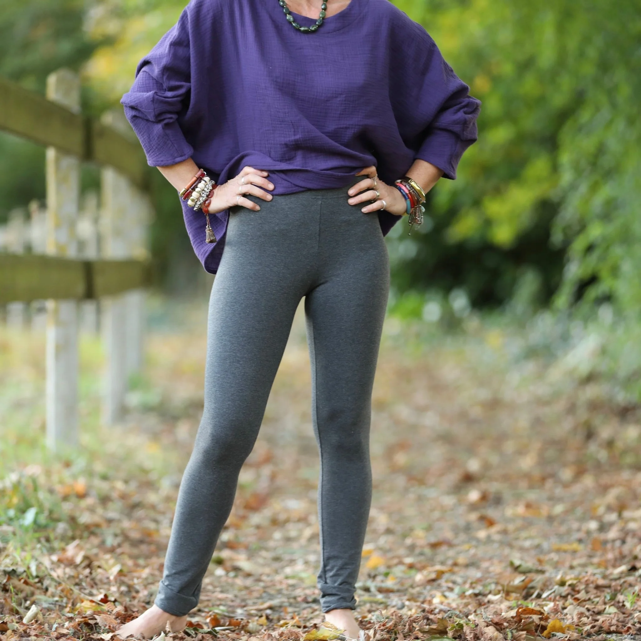 Legging Léni - jersey gris chiné - Image 5