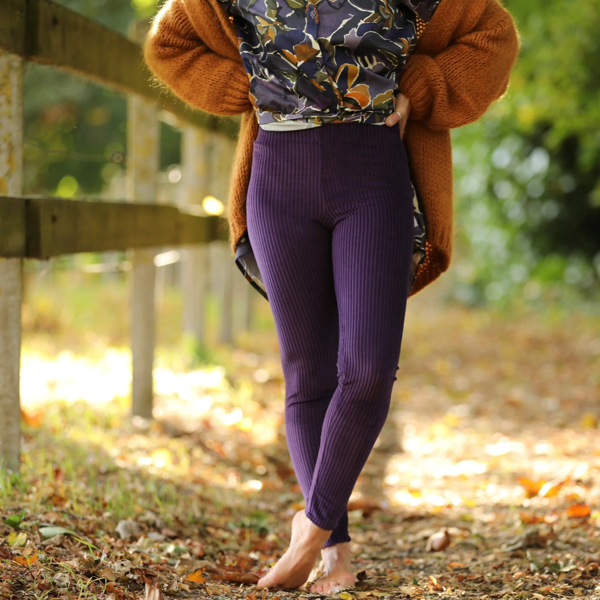 Legging Léni - velours côtelé prune - Image 3