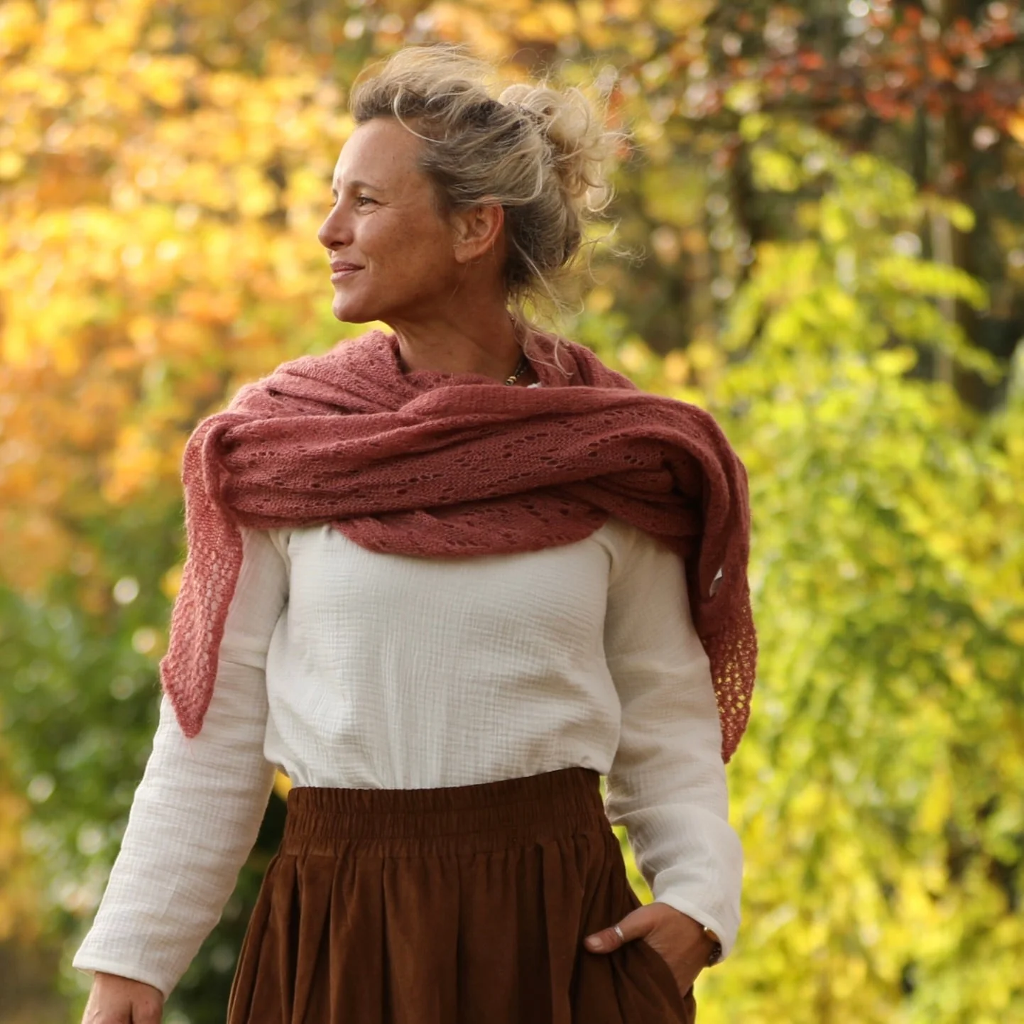 Écharpe Léonie rose boisé - Image 3