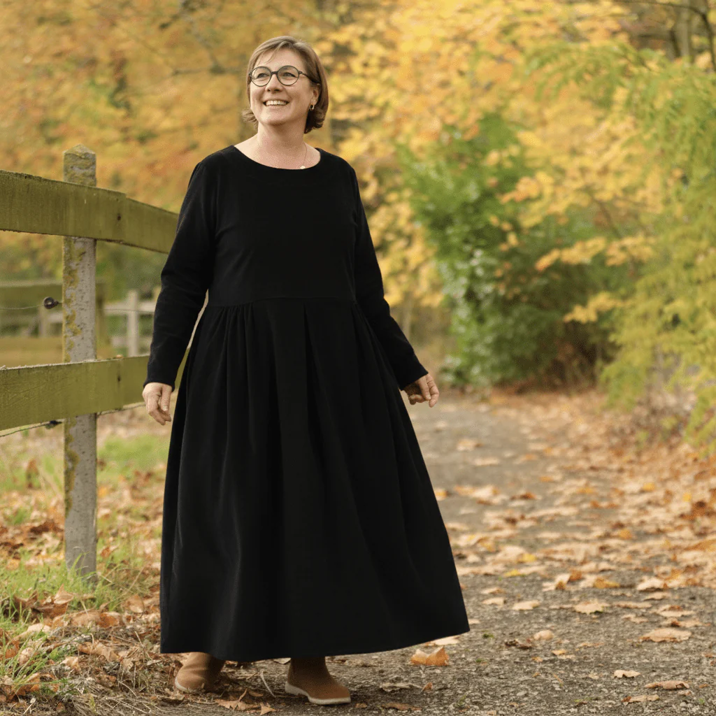Robe Louisa - velours milleraies noir - Image 12