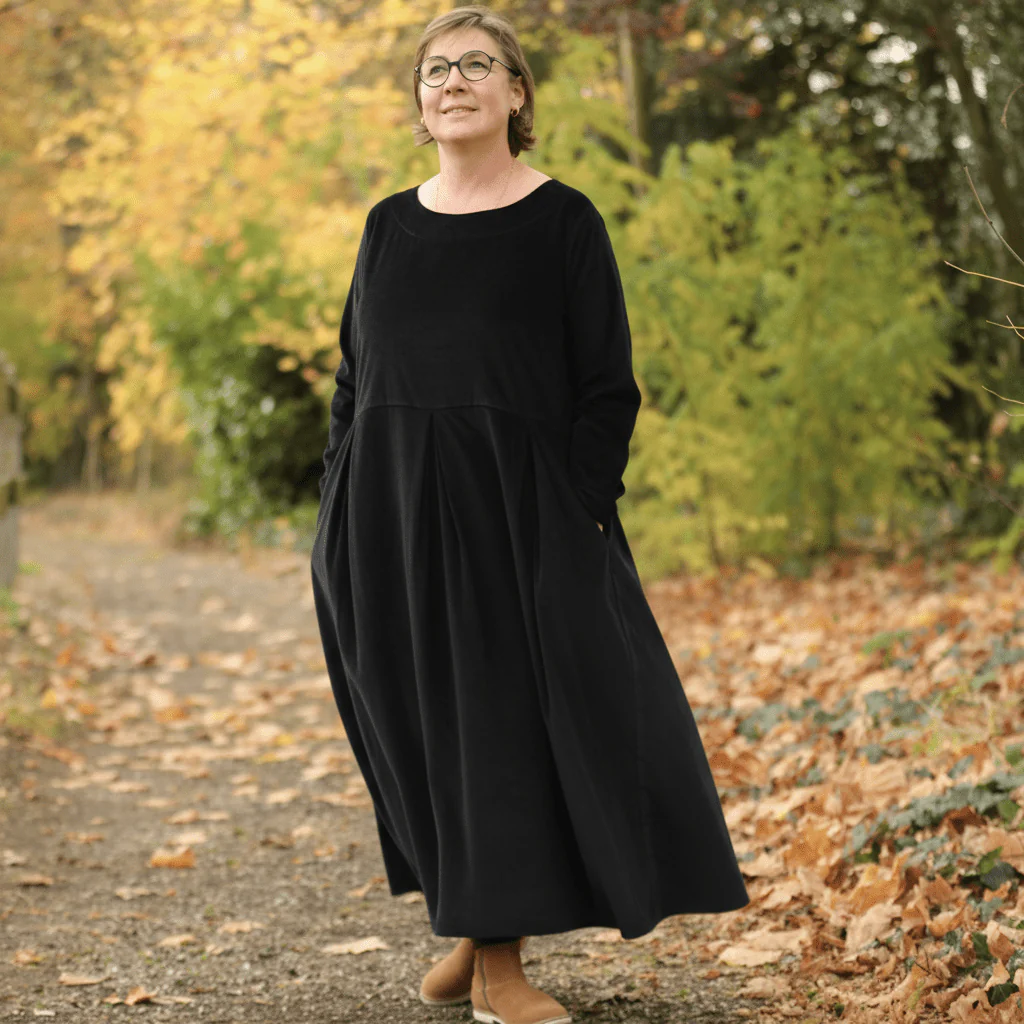 Robe Louisa - velours milleraies noir - Image 6