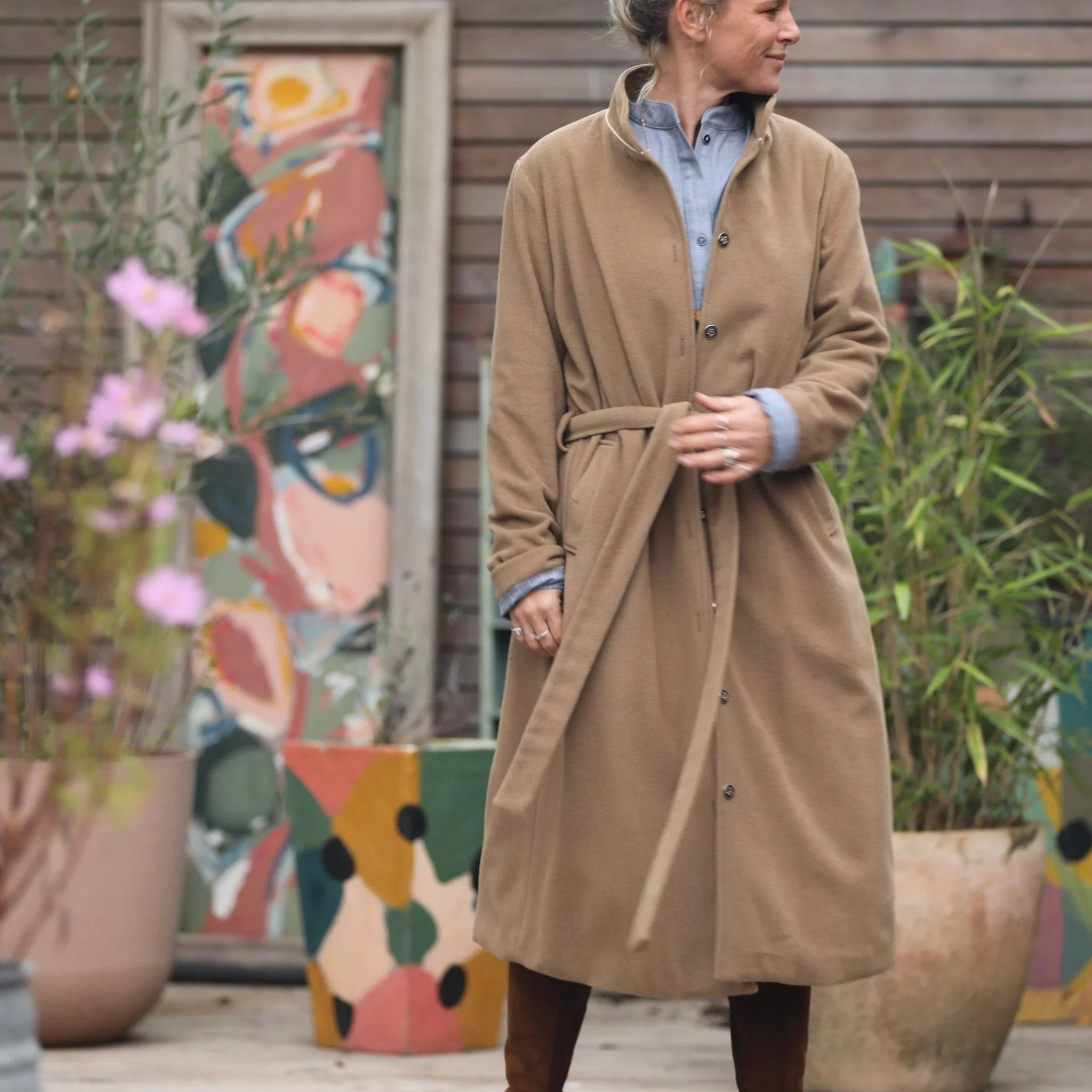 Manteau Paul long - lainage camel - Image 6