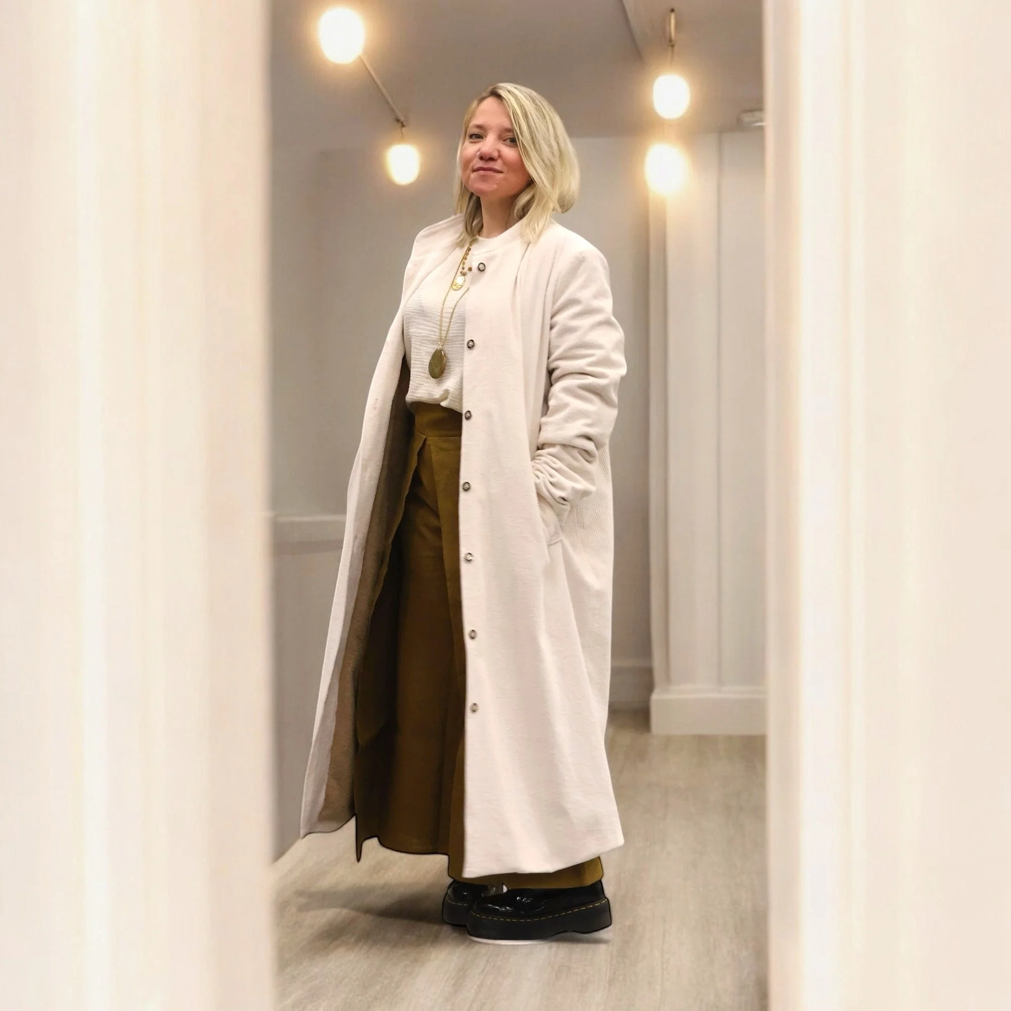 Manteau Paul long - lainage kaki - Image 11