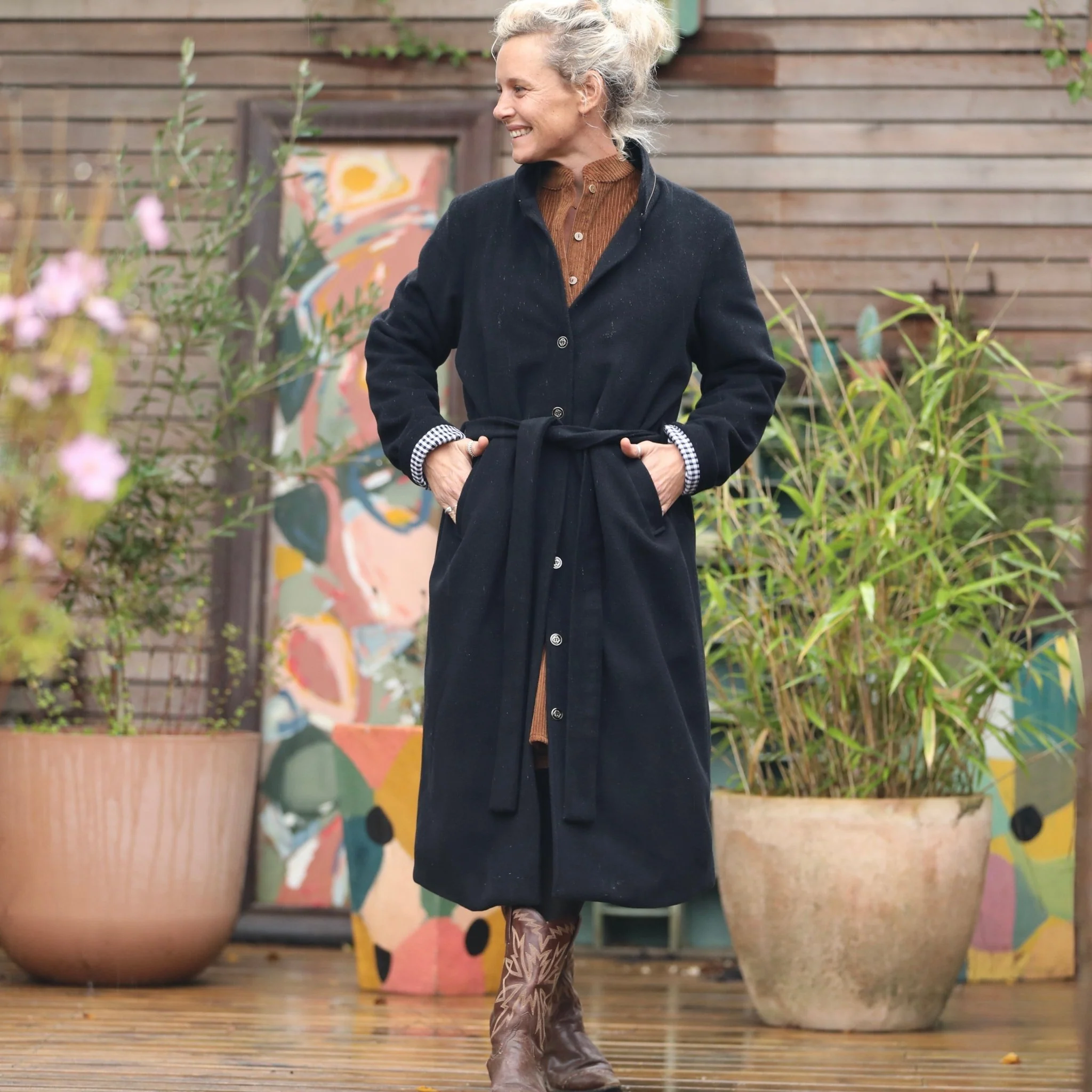 Manteau Paul long - lainage noir