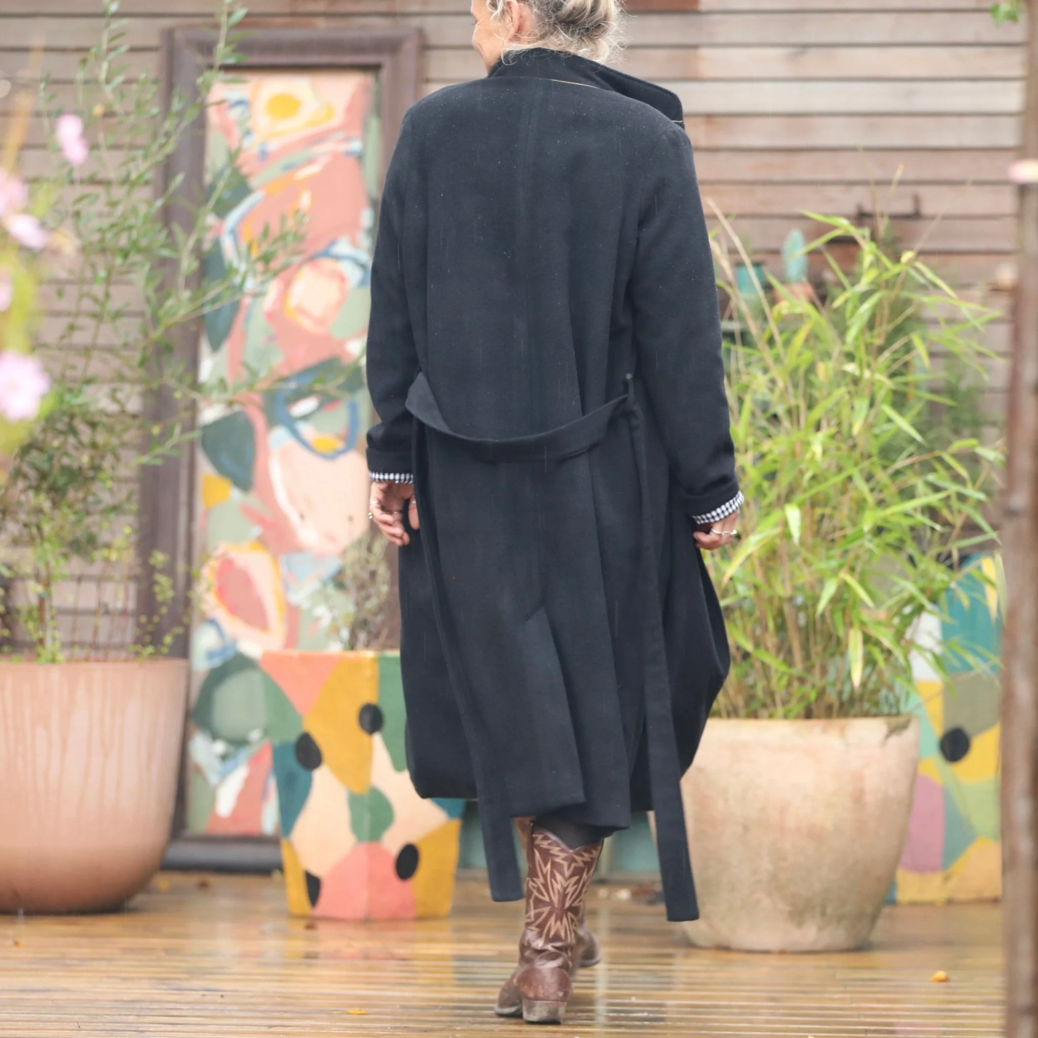 Manteau Paul long - lainage noir - Image 6