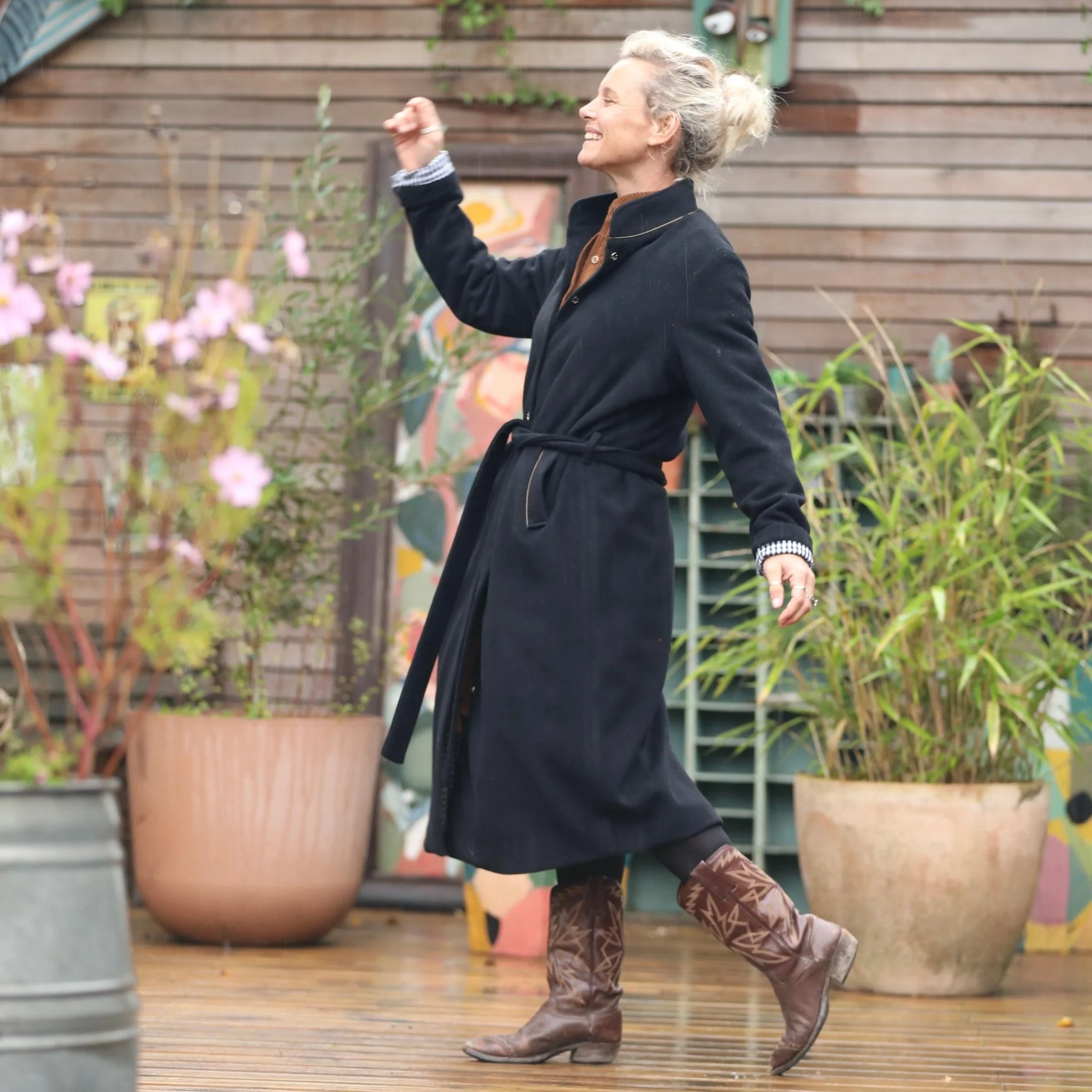 Manteau Paul long - lainage noir - Image 8